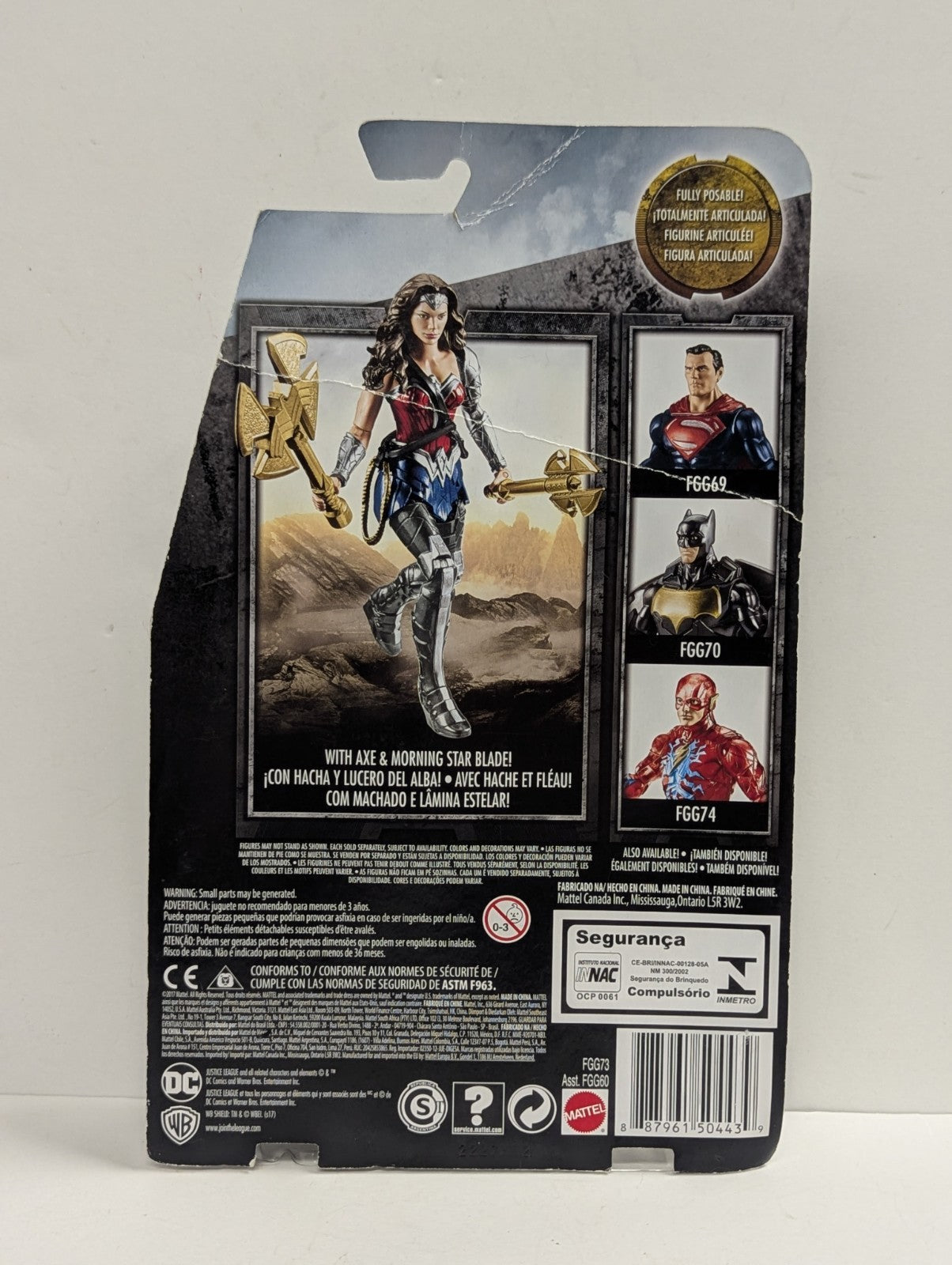 2017 Mattel DC Comics Justice League Battle Ready Wonder Woman Folded Cardback