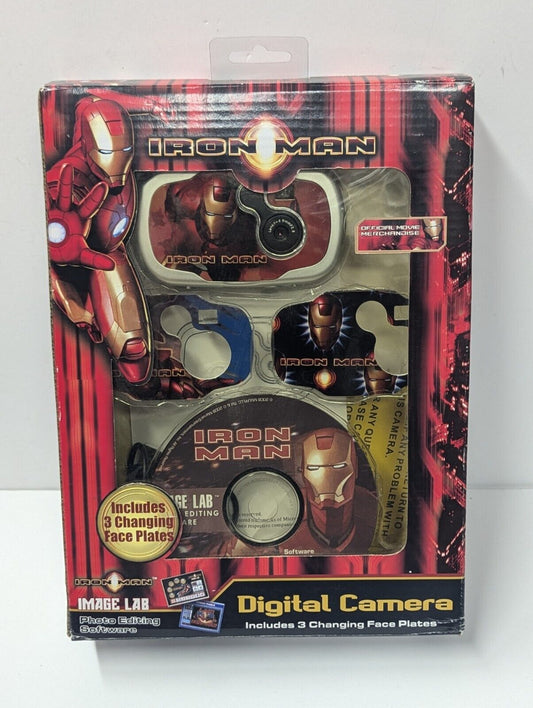  Marvel IRON MAN Digital Camera with 3 Face Plates Image Lab in Box UNTESTED 