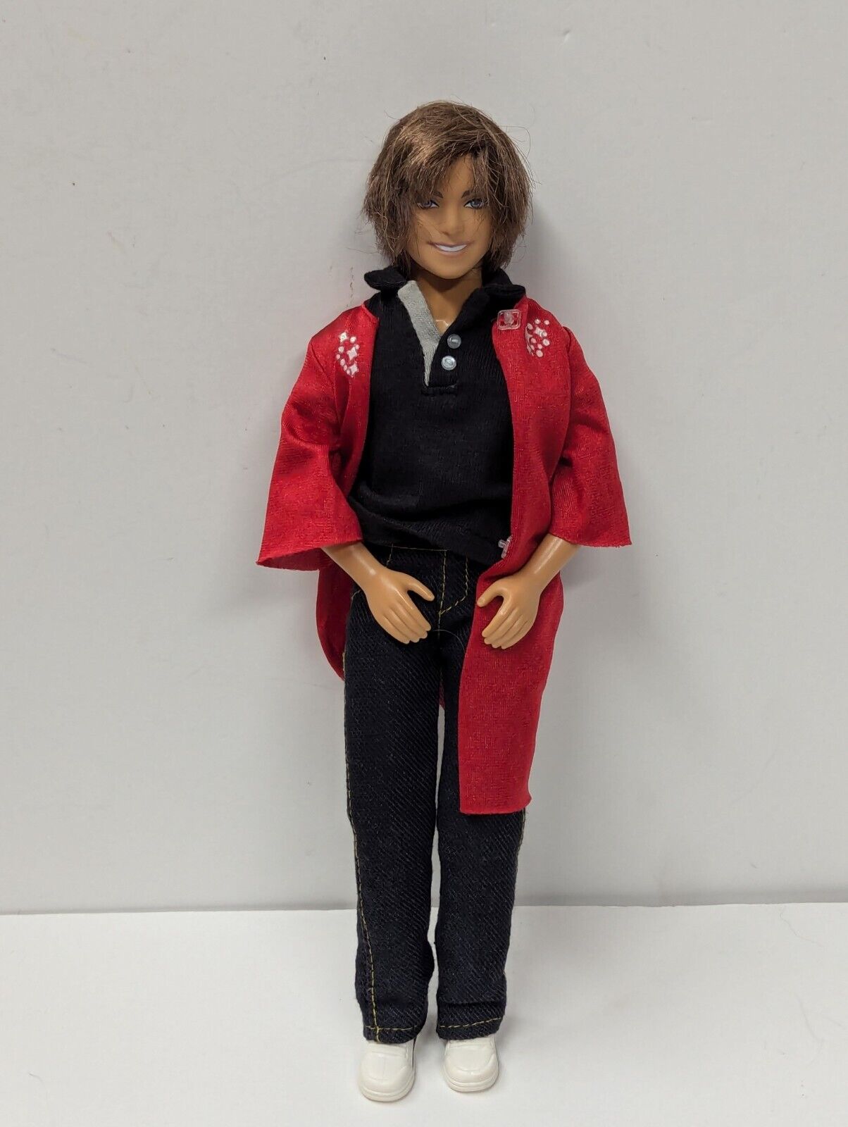 2008 Barbie Ken Doll posable Black Shirt & Red Jacket