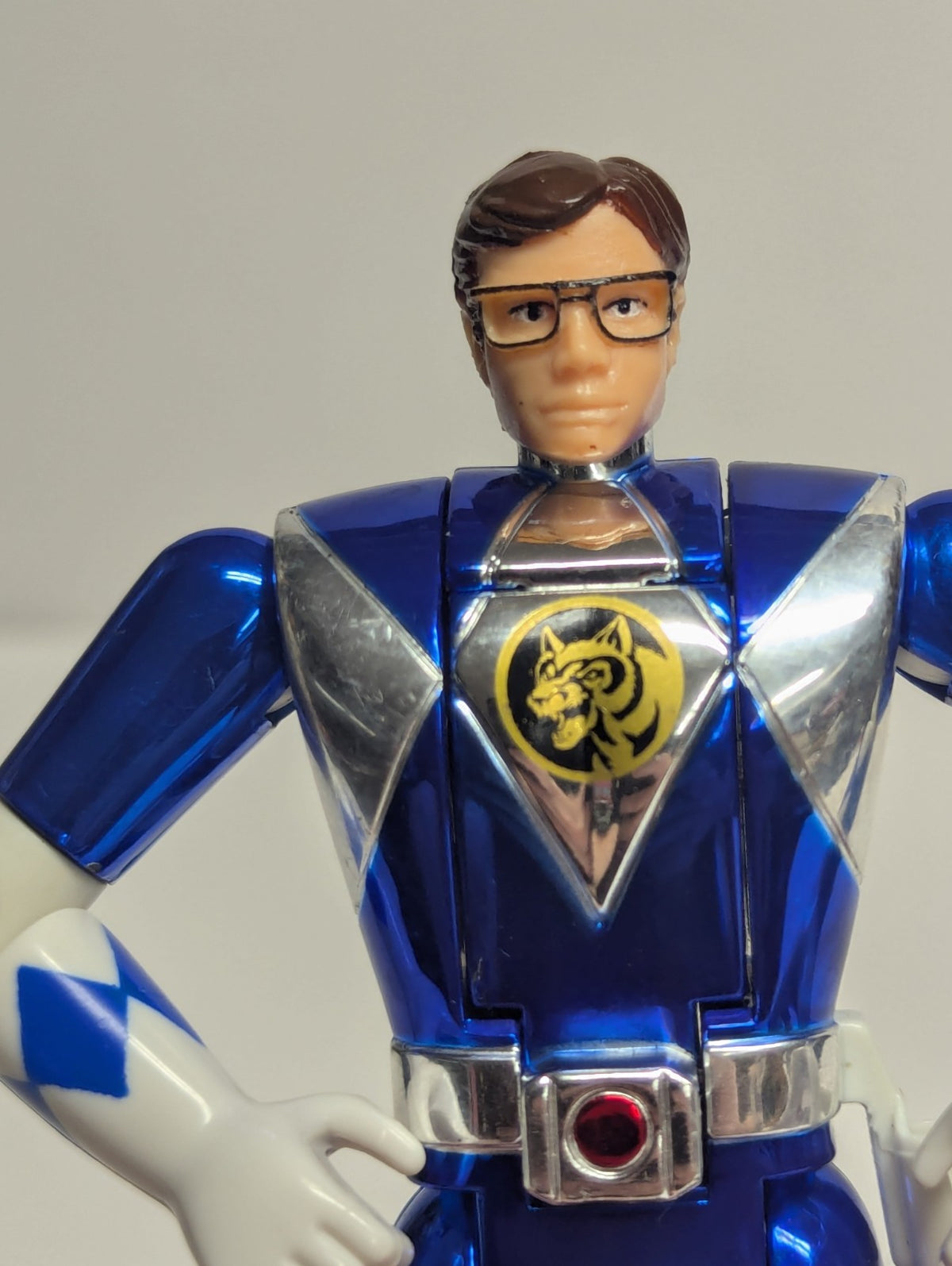 Mighty Morphin Power Rangers Blue Metallic Ranger Flip Head Billy
