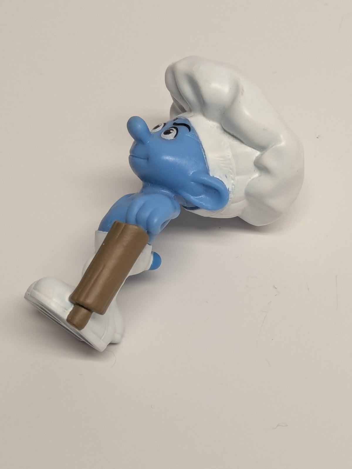 2011 The Smurfs  Happy Meal Toy Baker Smurf Peyo #4 Rolling Pin Cook 3"