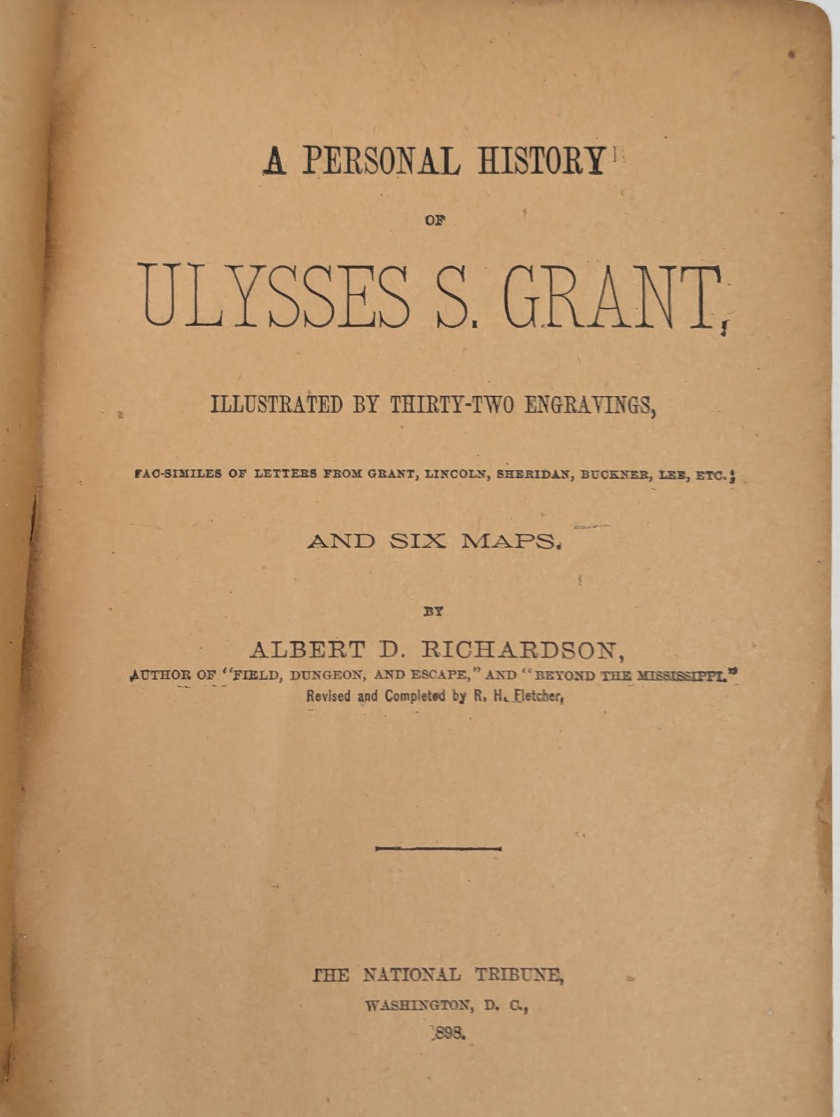 VINTAGE 1885 A PERSONAL HISTORY of ULYSSES S GRANT BOOK 