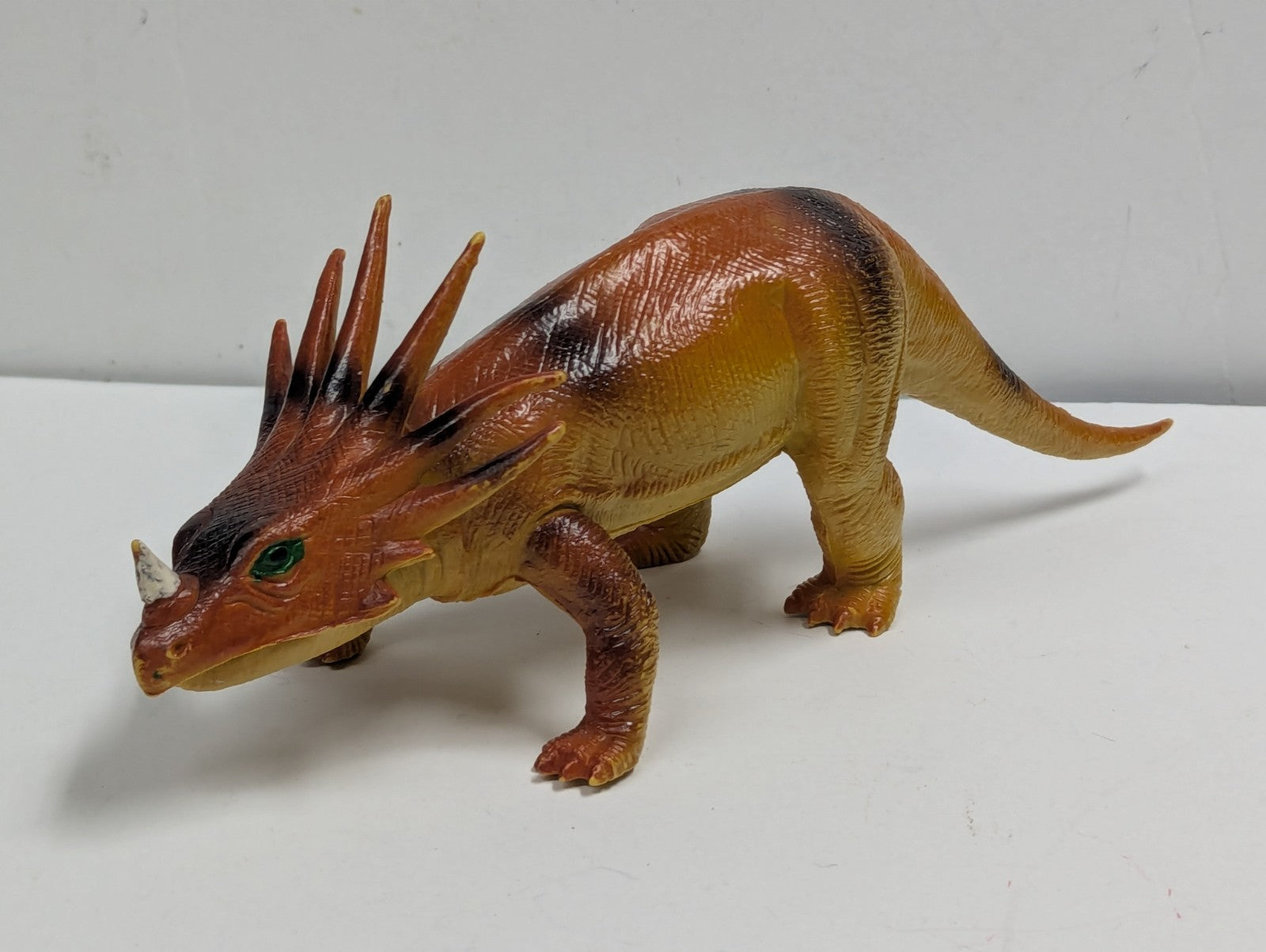 Imperial Dinosaur Styracosaurus 1985 Figure Toy Vtg Orange And Yellow