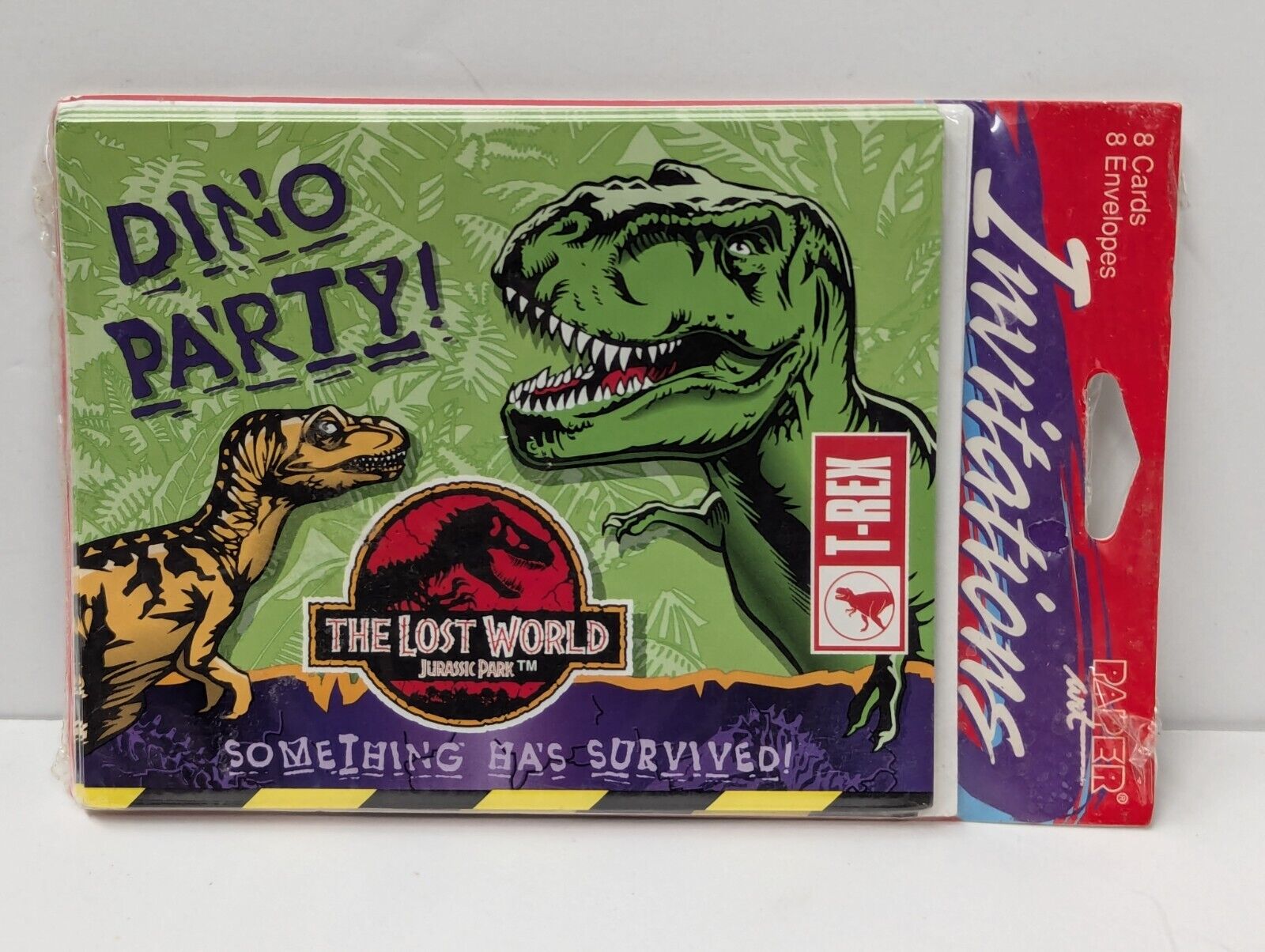 Vintage Jurassic Park The Lost World Dinosaur Party Birthday Paper Invites NEW