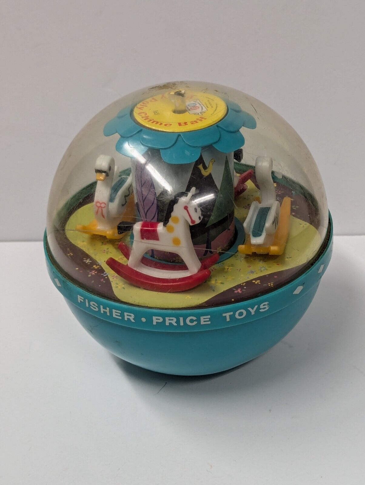 60's Vintage FP Fisher Price Roly Poly Chime Ball Baby Toy
