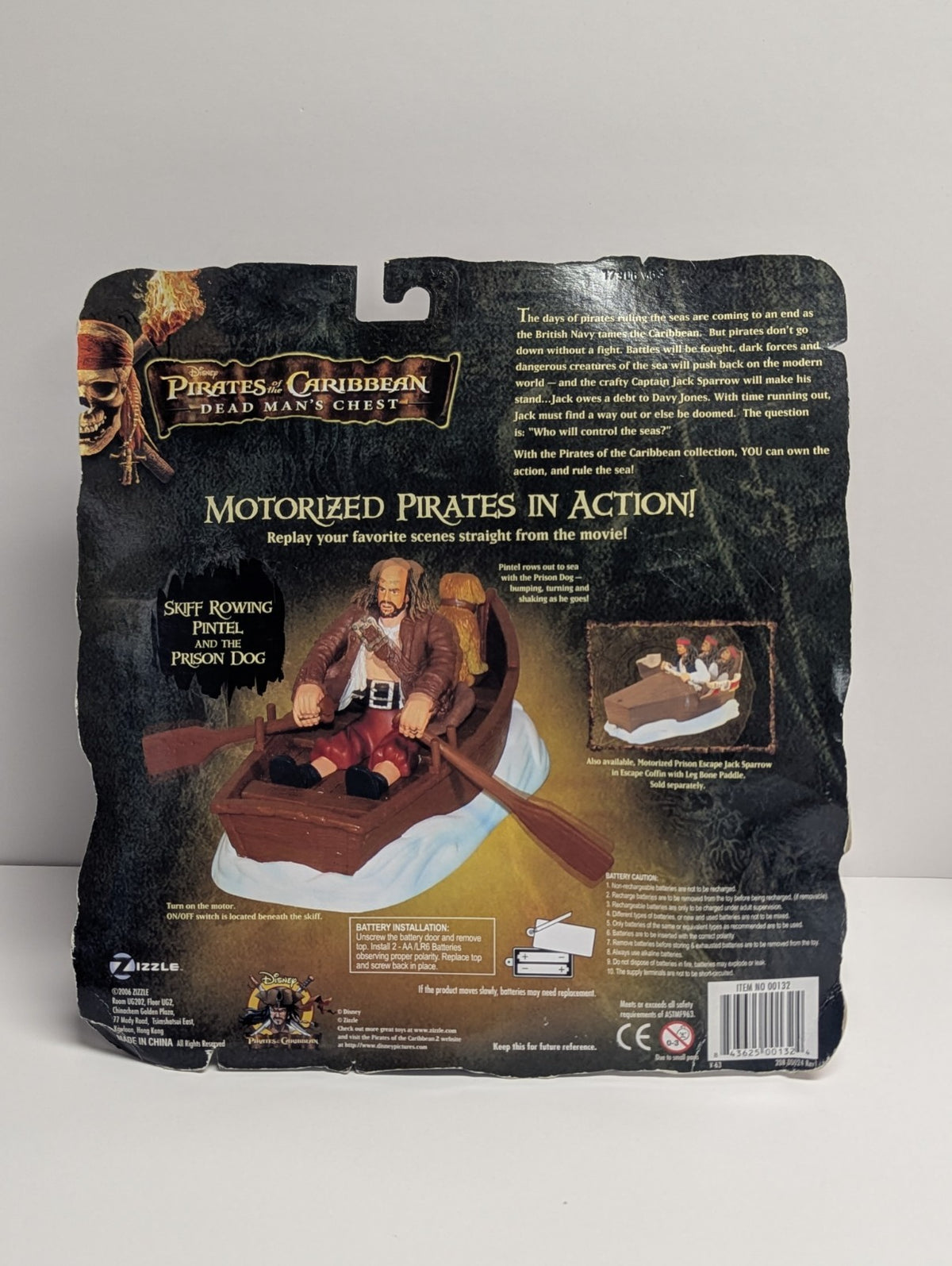 Pirates of The Caribbean Dead Mans Chest Motorized Skiff Pintel Dog on Card