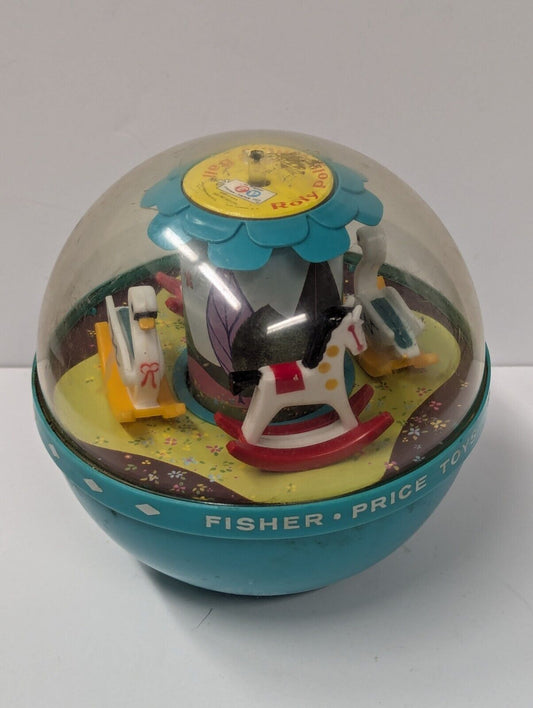 60's Vintage FP Fisher Price Roly Poly Chime Ball Baby Toy
