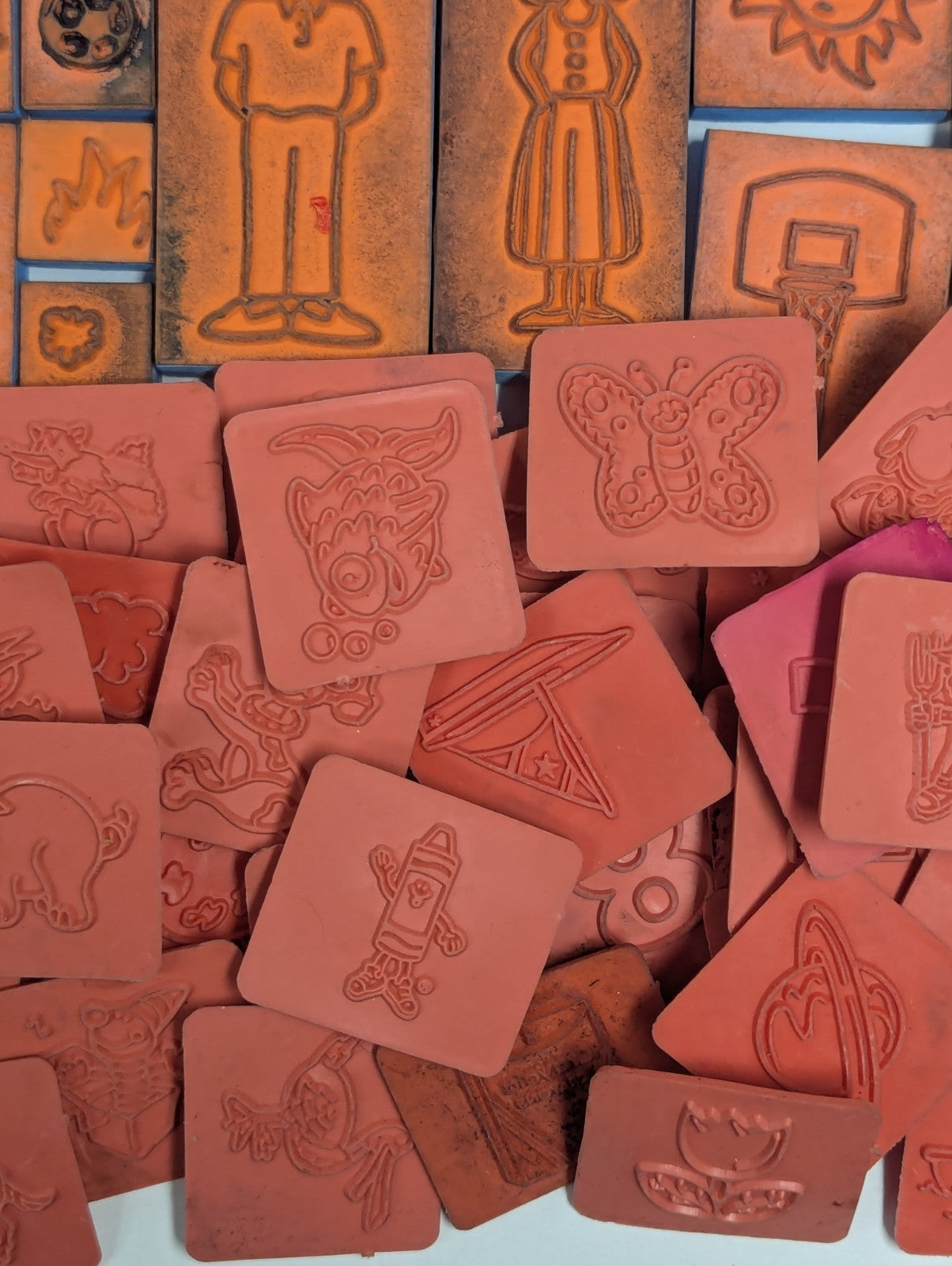 Large Lot of Vintage Rubber Ink Stamps including Talespin & Yogi Bear Stamps 
