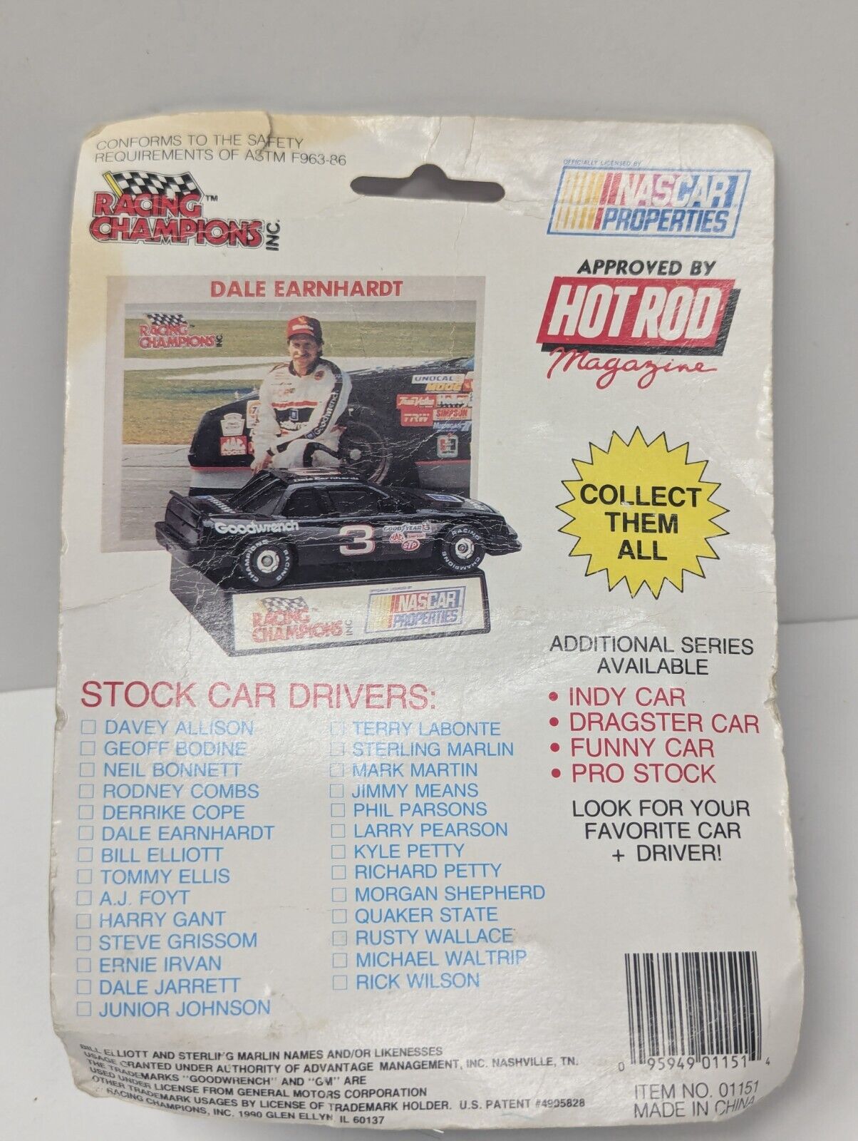 Racing Champions Stock Car Nascar #21 Dale Jarrett 1/64 Citgo Collectors Card