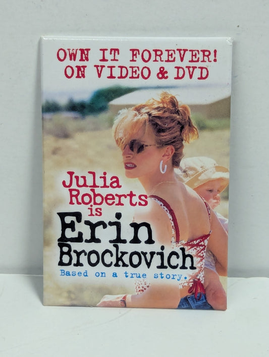 Erin Brockovich DVD Pin Button Julia Roberts Vintage 2000 Promo 2" x 3" Metal