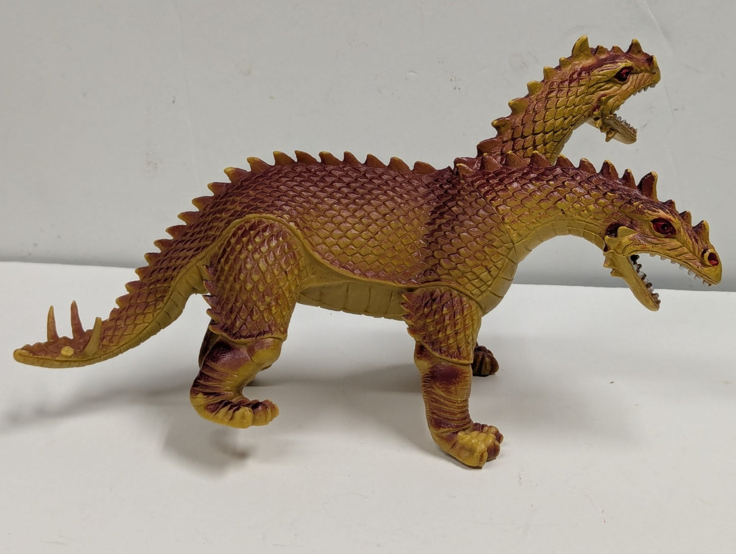 Vintage 1984 Imperial Two Headed Dragon Figure Hong Kong MOTU Brown Maroon