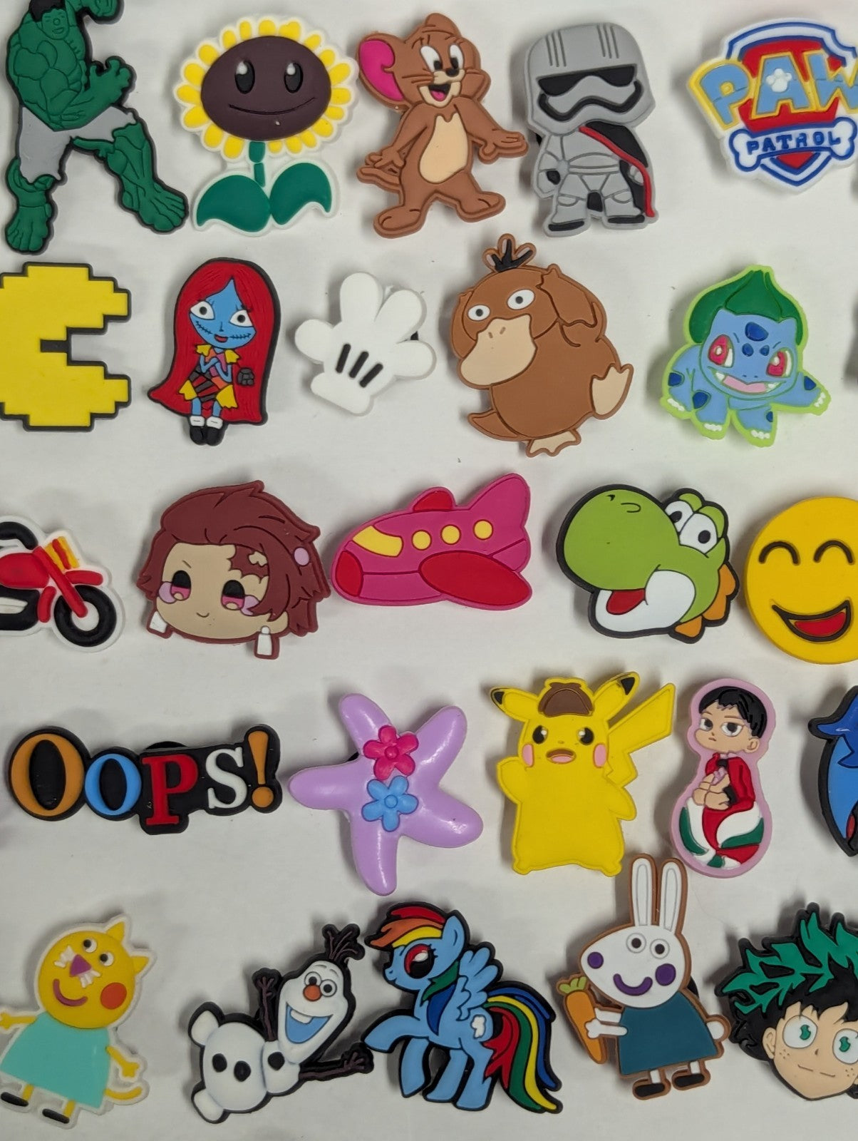 Huge Lot of JIBBITZ Crocs Shoe Charms Miscellaneous (Pokemon, Disney, Food, Ect)