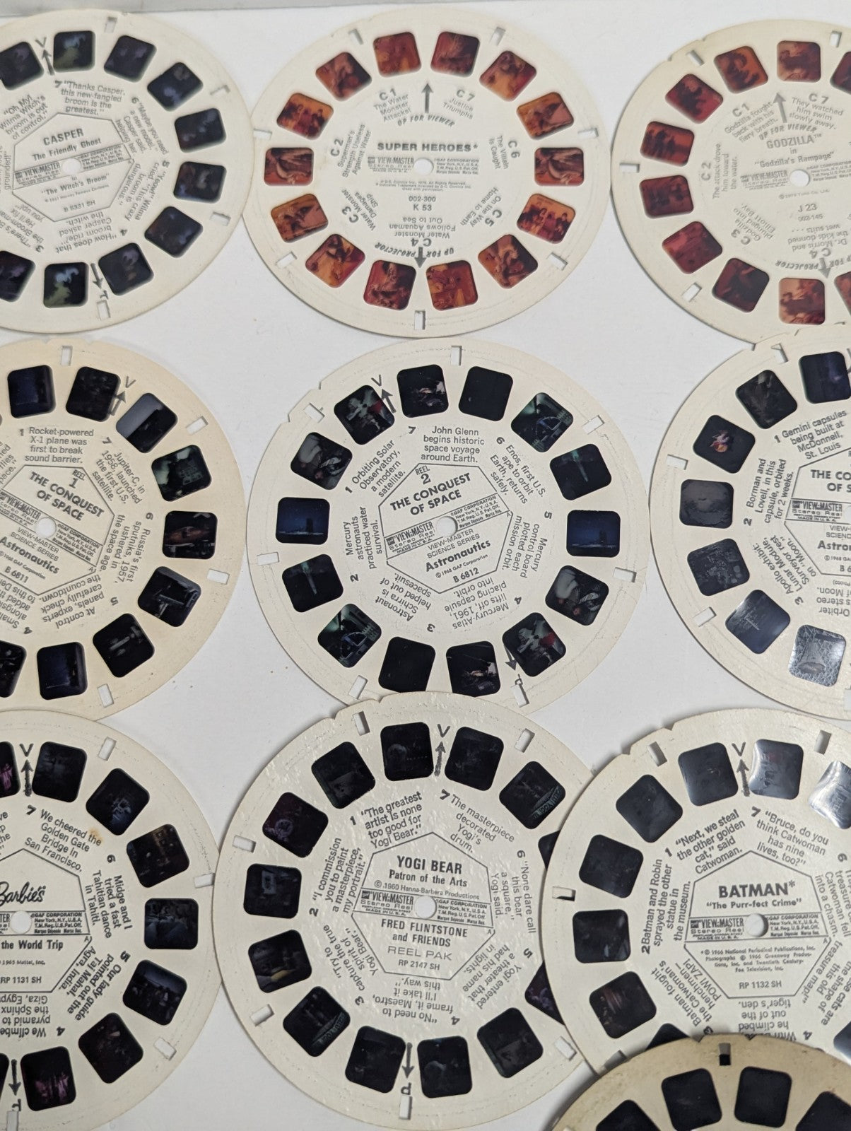 Vintage View-Master Fun Pack & 3-D BAKELITE VIEWER w/t Many Slides Original Box