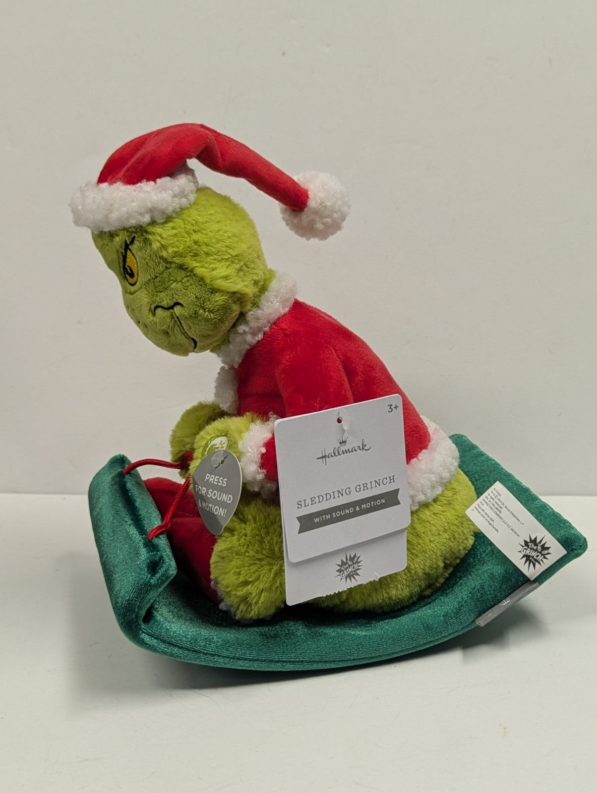 2024 HALLMARK SLEDDING GRINCH PLUSH with Tag & Cindy-Lou Plush