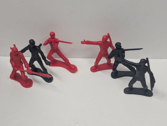 VINTAGE GREENBRIER INTERNATIONAL  4"  Lot Of 6 Figures Ninja Red/Black