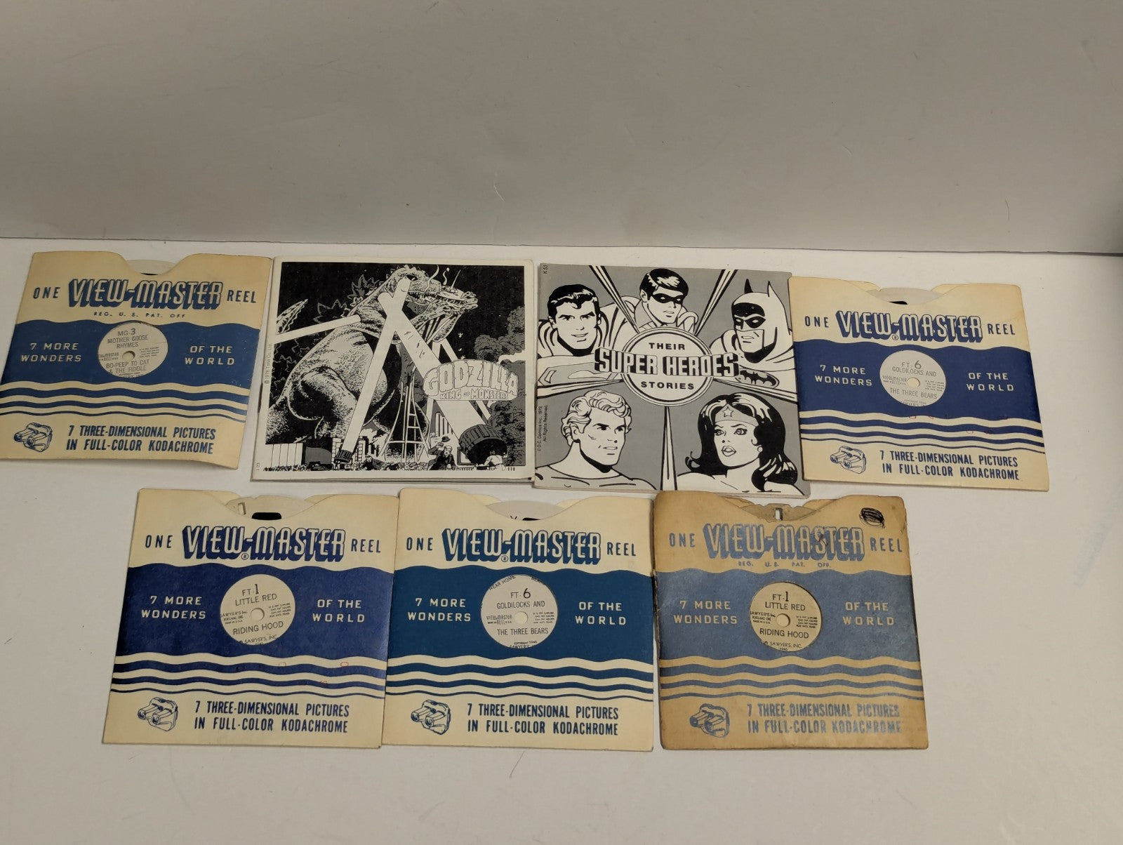 Vintage View-Master Fun Pack & 3-D BAKELITE VIEWER w/t Many Slides Original Box