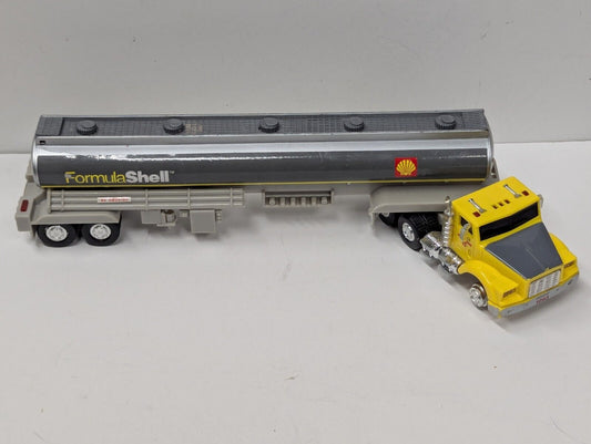 Vintage 1993 Formula Shell Semi Tractor Trailer Gas Truck, 14" Missing Tire