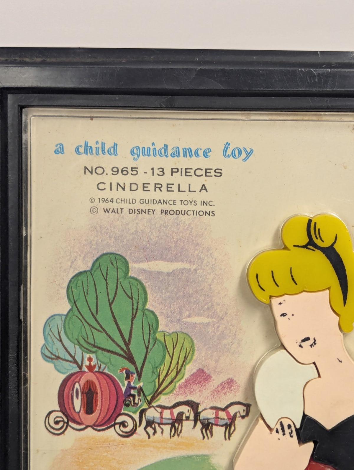 Vintage 1964 Walt Disney Cinderella Puzzle Child Guidance Toy 965 13 Pieces