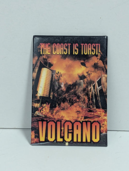 1997 THE COAST IS TOAST - VOLCANO - MOVIE VINTAGE BUTTON PIN 3" BUTTON