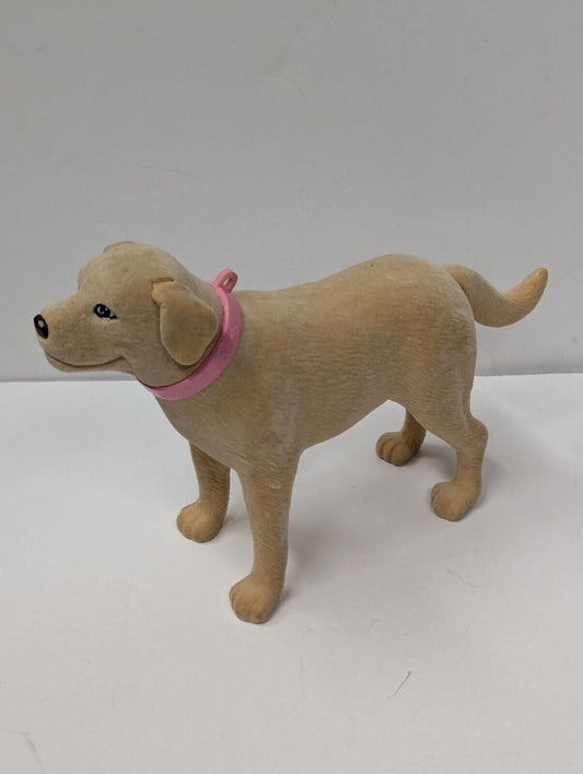 BARBIE Mattel TANNER DOG GOLDEN RETRIEVER POOPING with TRASH CAN PINK COLLAR