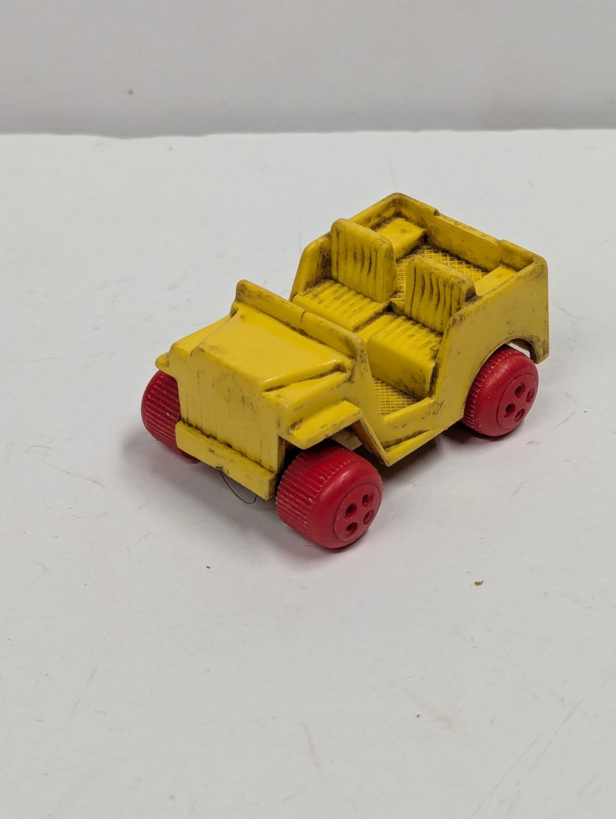 1970's  Viking Plastic of Sweden Vintage Plastic Yellow and Red Jeep Toy