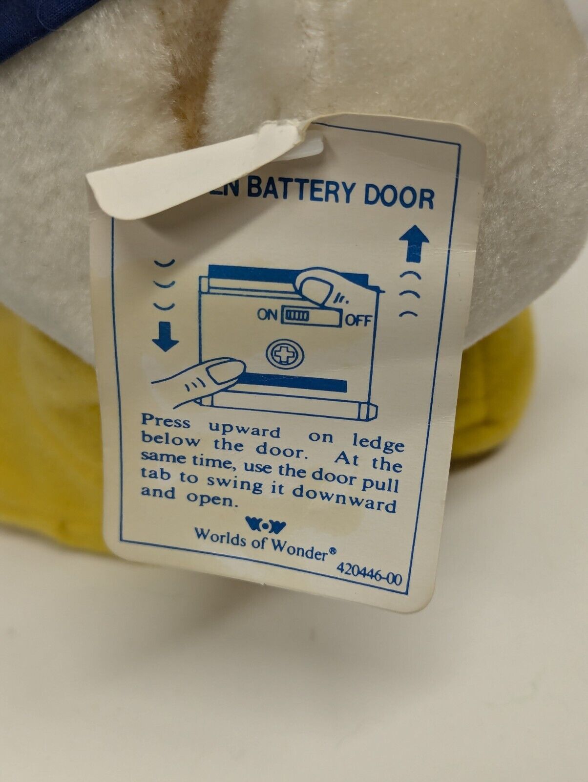 1987 Walt Disney World of Wonder Donald Duck with Tag Battery Operated 