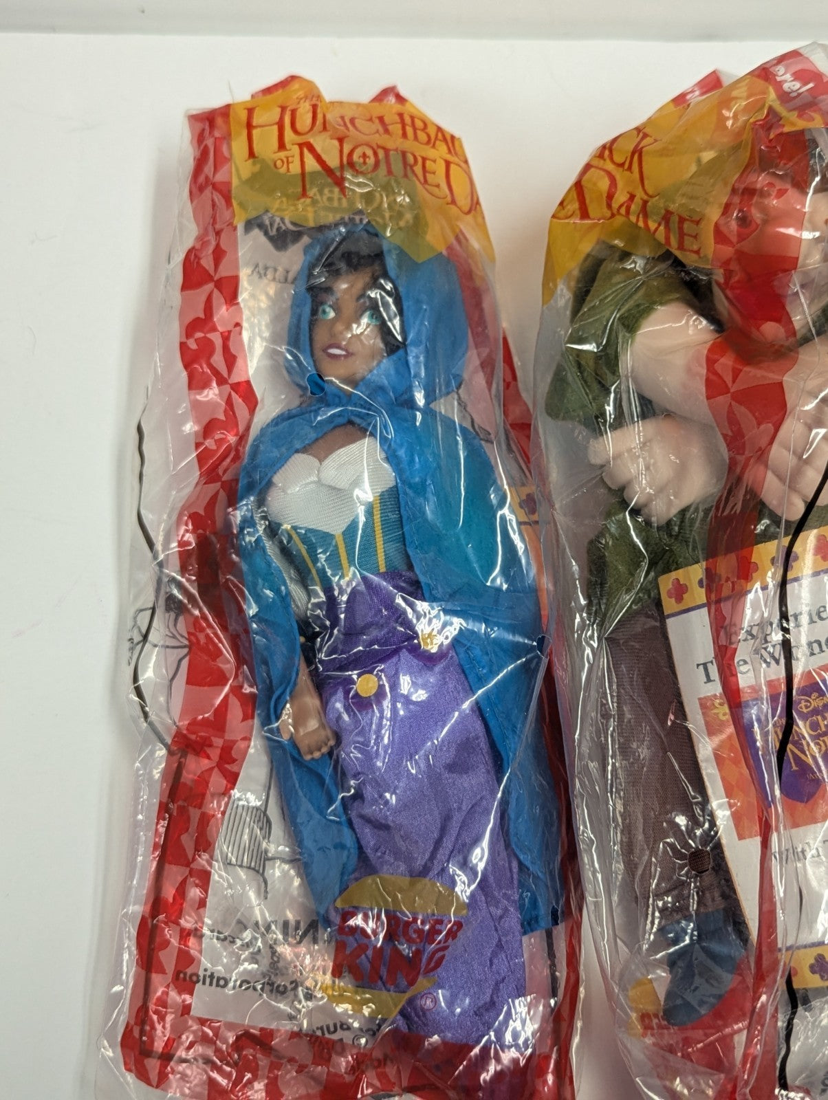1996 Burger King MIP Disney The Hunchback Of Notre Dame Dolls New In Packaging 
