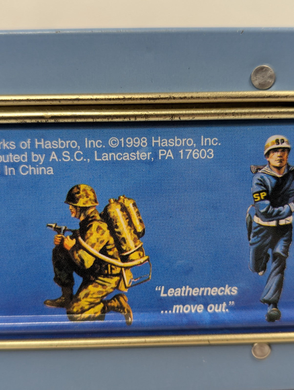 1998 GI Joe Lunch Box Hasbro Action Sailor Metal Tin Hero Blue Series 2