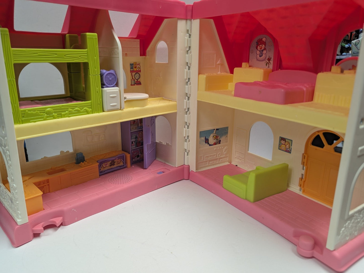 Fisher Price Little People Surprise & Sounds Home Pink Doll House Working Tested