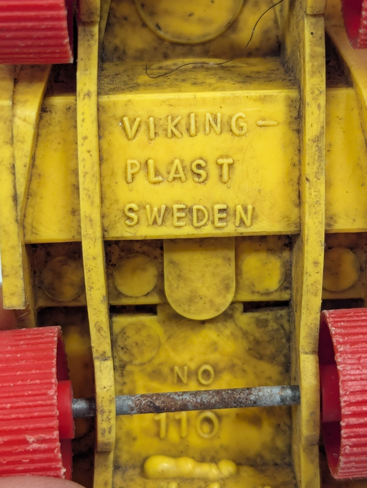 1970's  Viking Plastic of Sweden Vintage Plastic Yellow and Red Jeep Toy