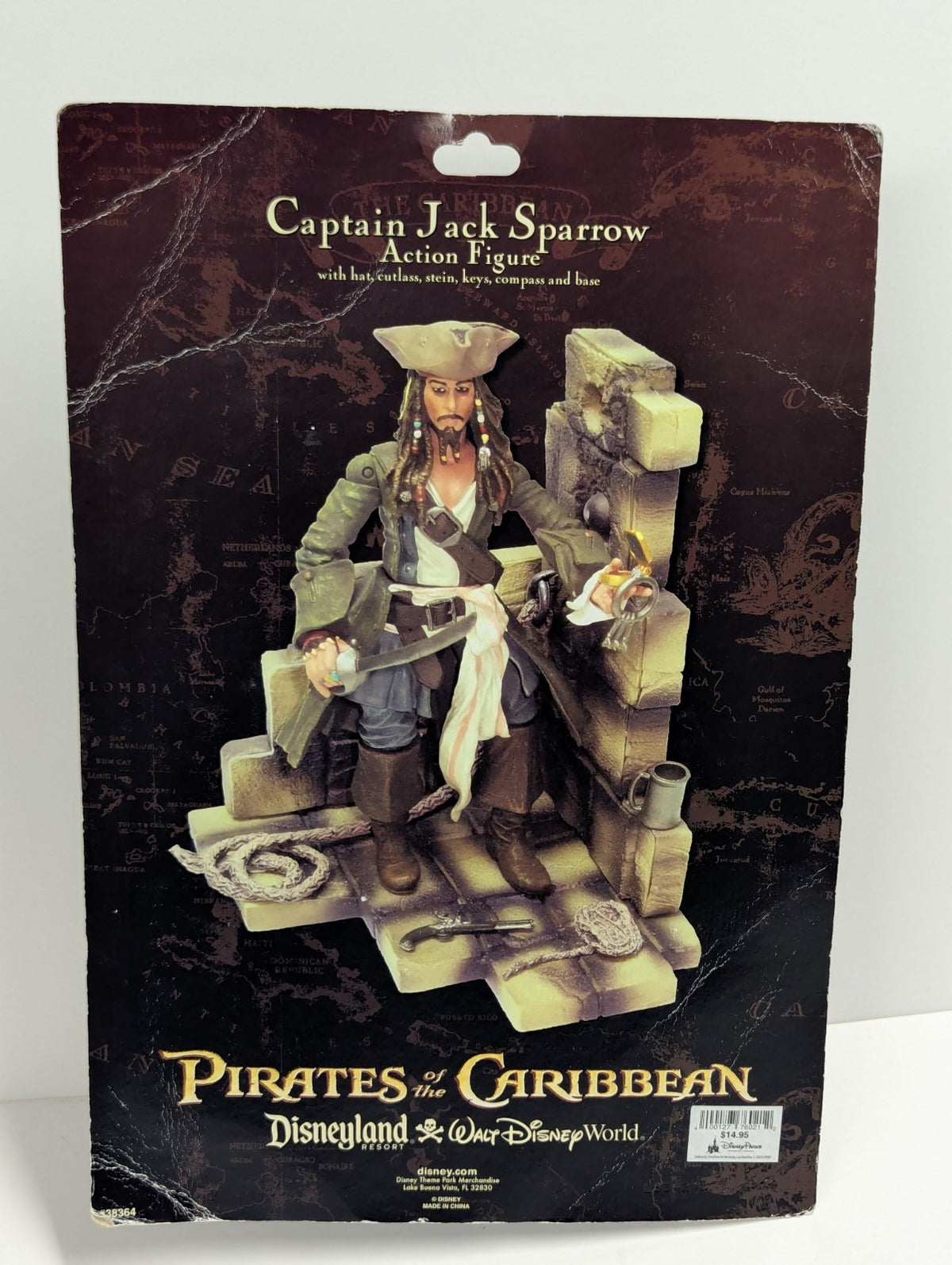 Disney Jack Sparrow Figure 7” Pirates Of The Caribbean On Card Disney Exclusive 