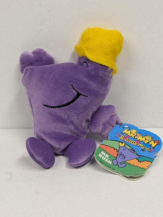 Mr. Men and Little Miss 3" Mr. Rush Plush Playmates 1997 New With Tags