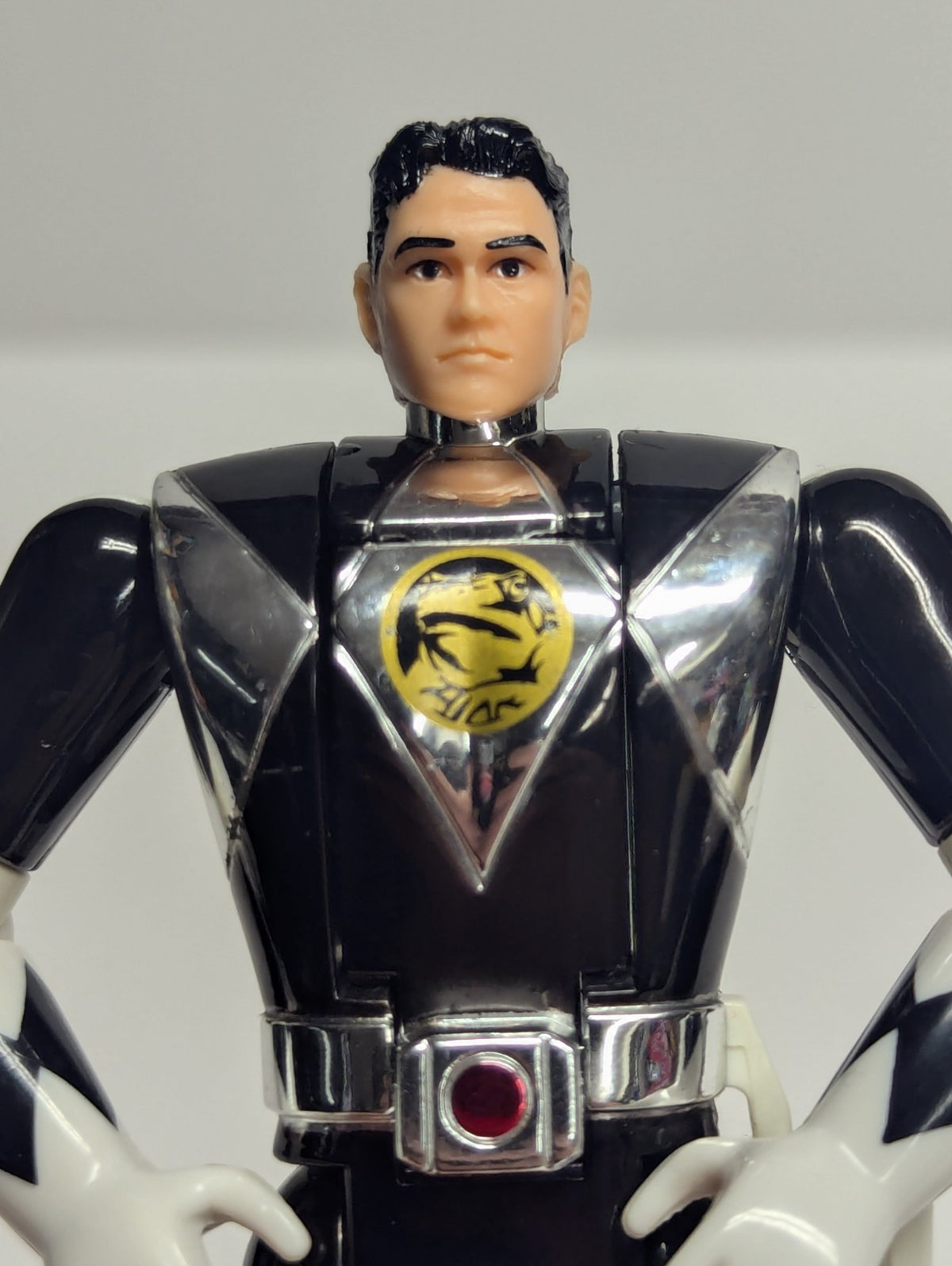 Mighty Morphin Power Rangers Black Metallic Ranger Flip Head Adam 