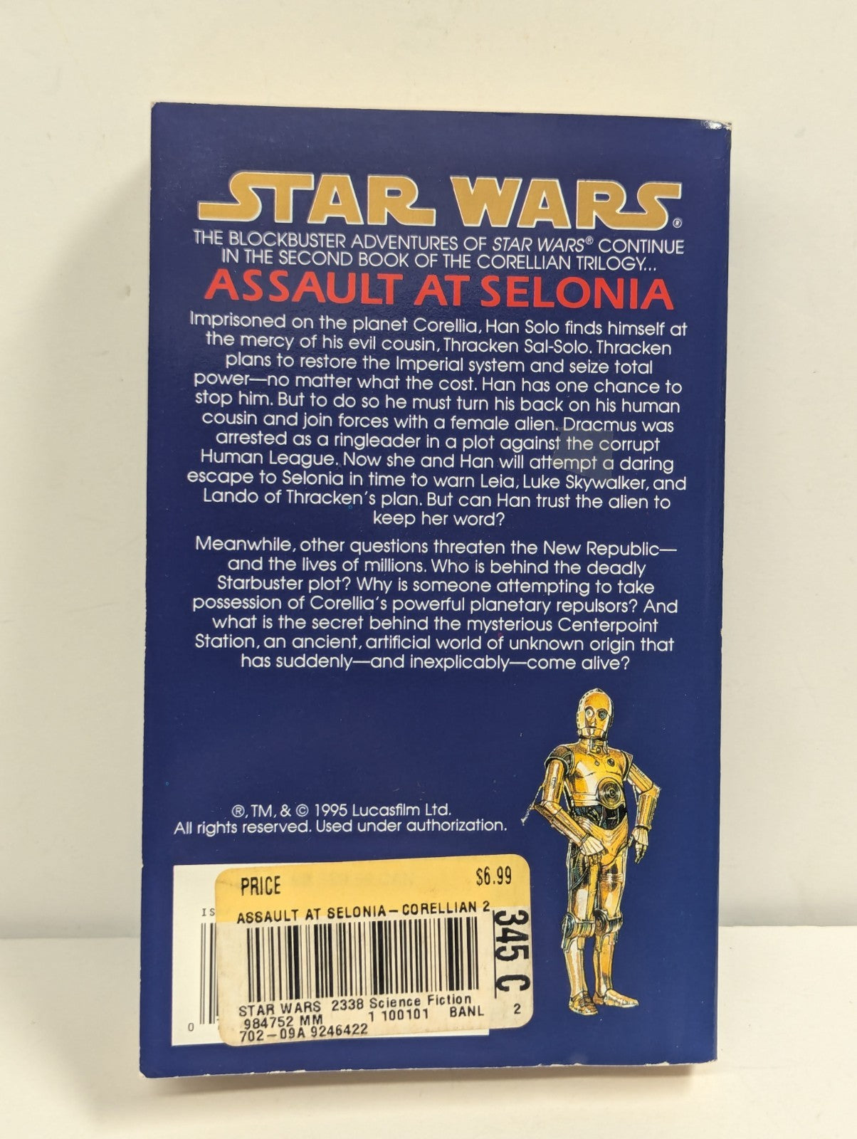 Star Wars Assault At Selonia Paperback 1995 Roger Macbride Allen - Book
