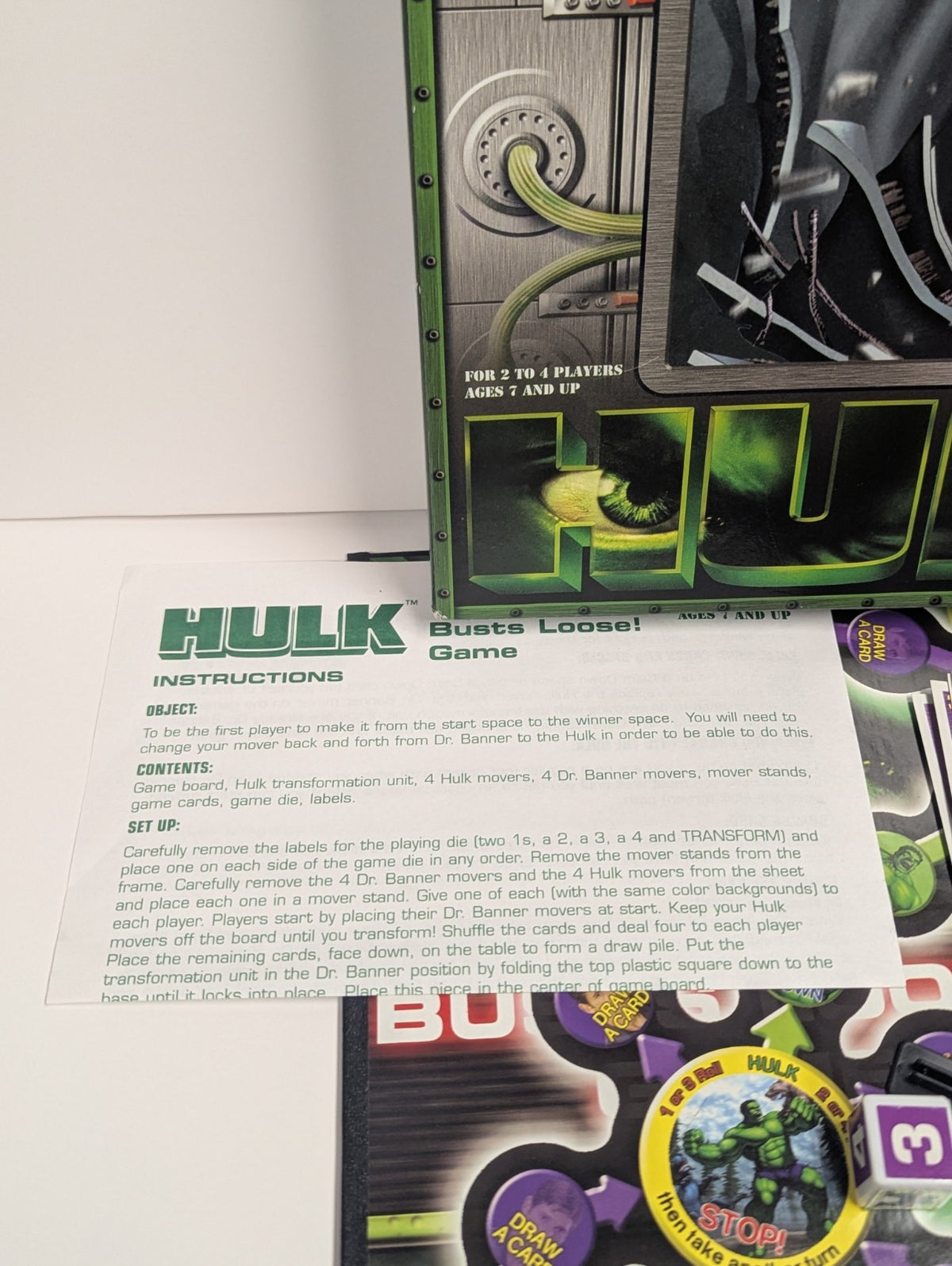 2003 Hulk Busts Loose Pressman Board Game Movie Complete