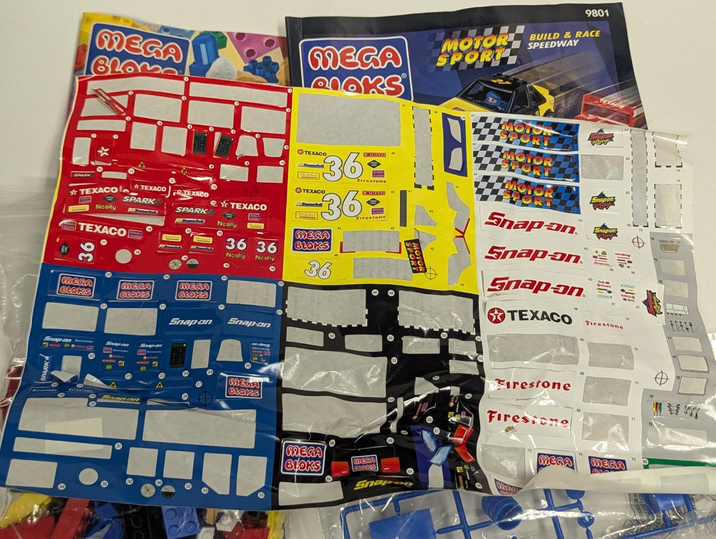 1996 MEGA BLOKS Motor Sport: Build & Race Speedway (9801) Damaged Box Incomplete