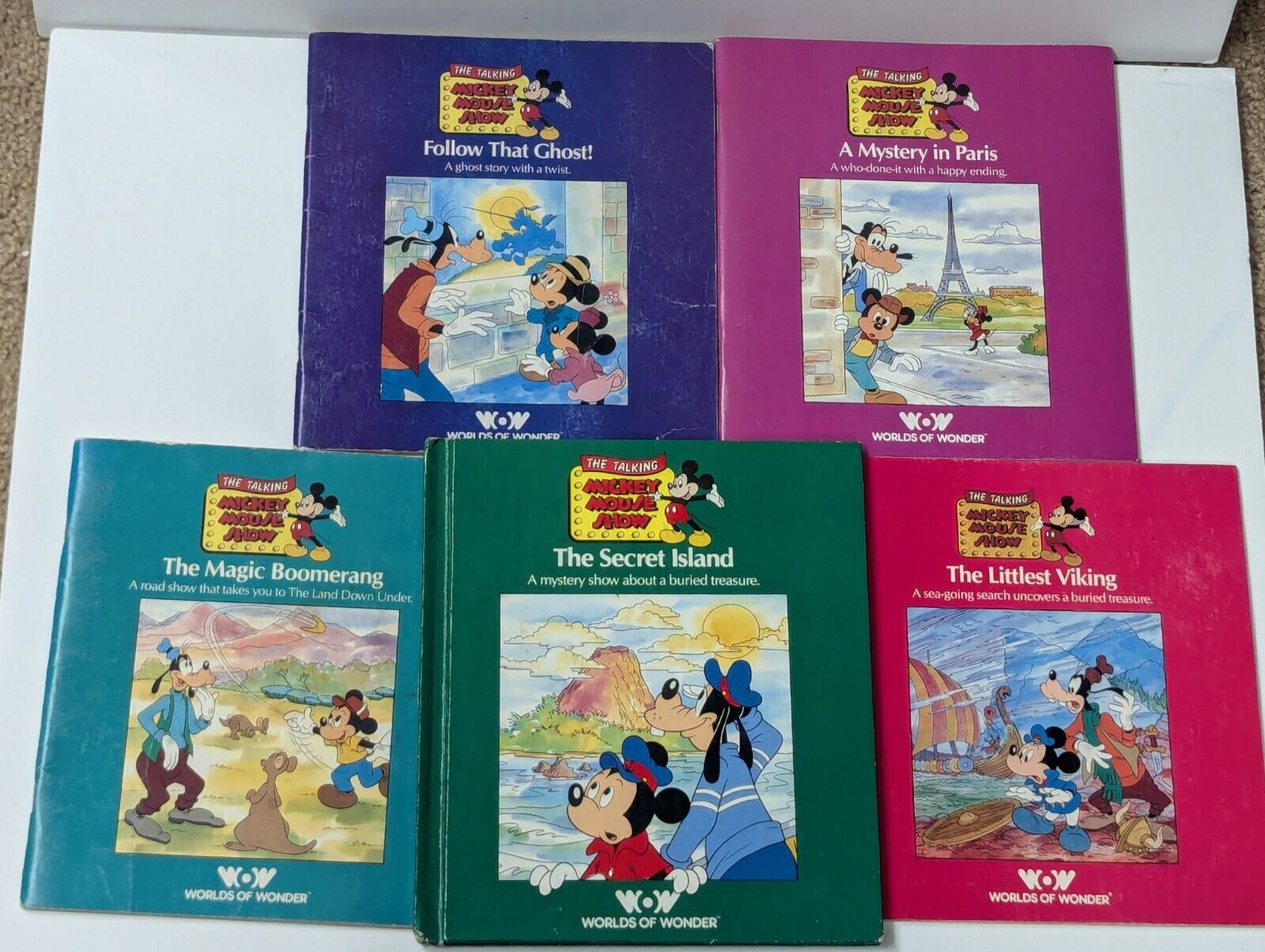 1986 Worlds of Wonder Talking Mickey Mouse Plush/Books/Cassettes/Manual *Working