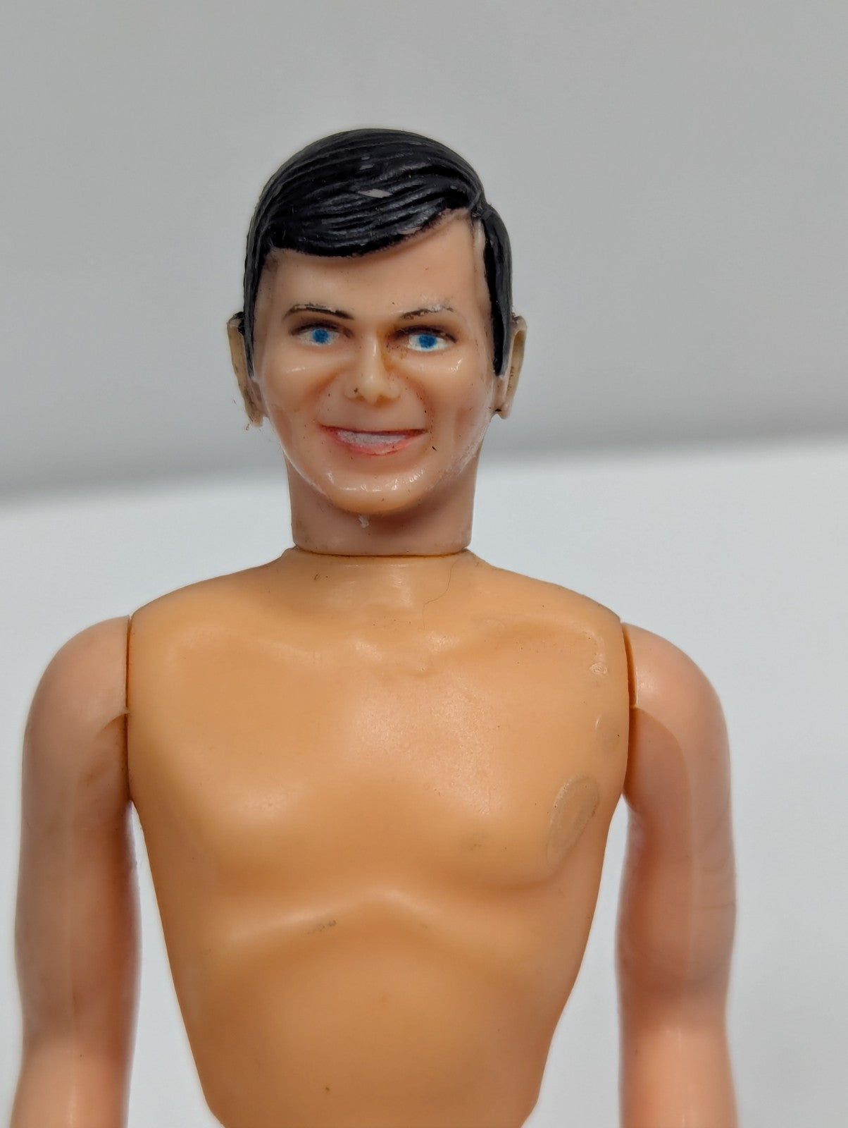 Vintage 1970's Tonka Man Action Figure Black Shoes Black Hair  6"