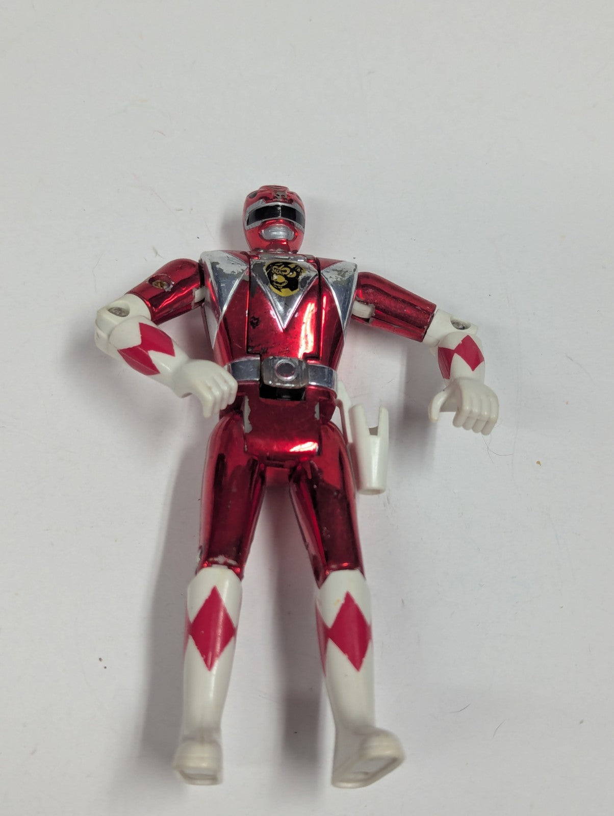 1995 MMPR Lot of 5  Yellow, Pink, Blue, Red & White Metallic Flip Head Movie 