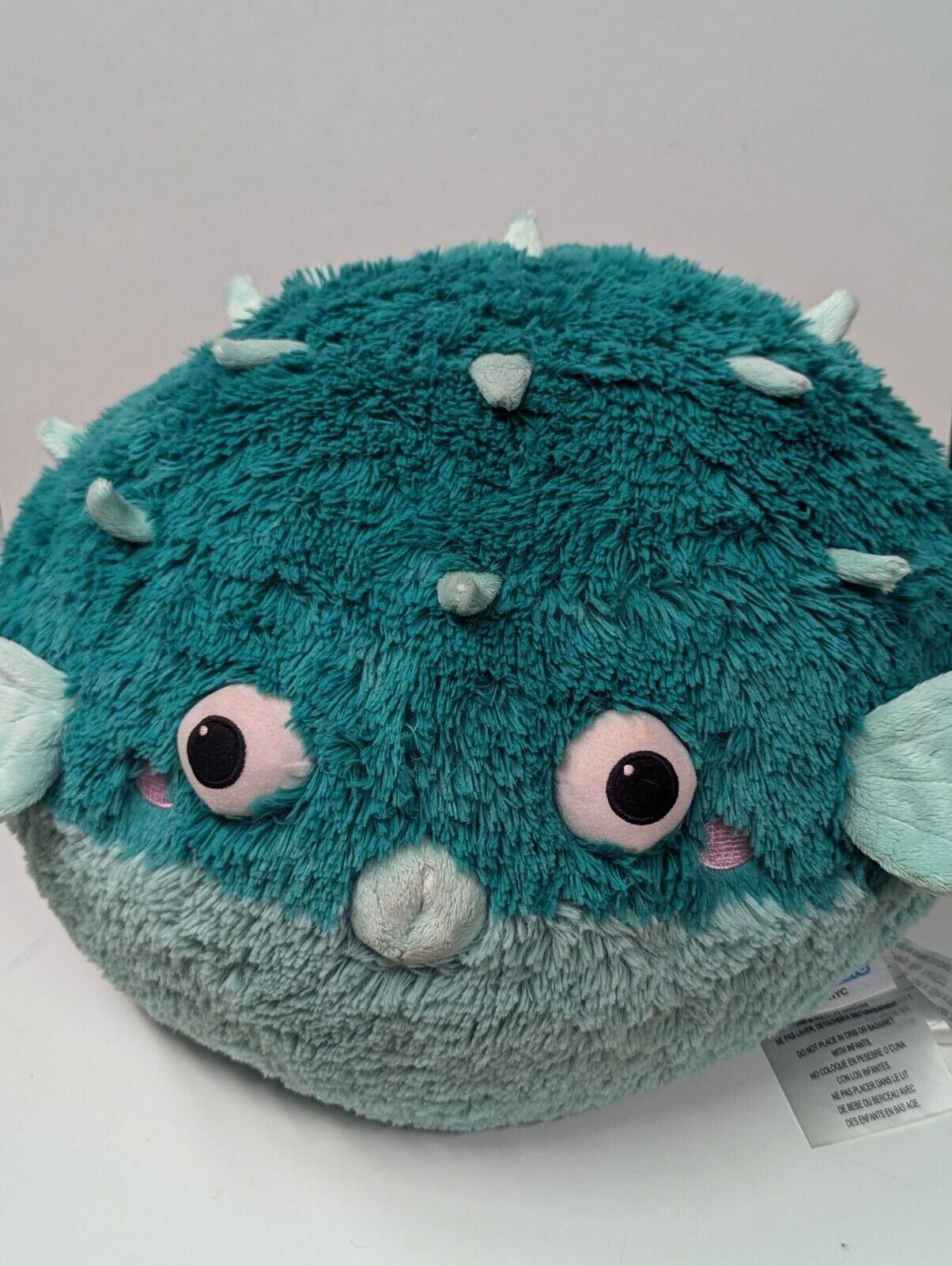 Squishable Teal Green Puffer Fish Plush Retired 15”