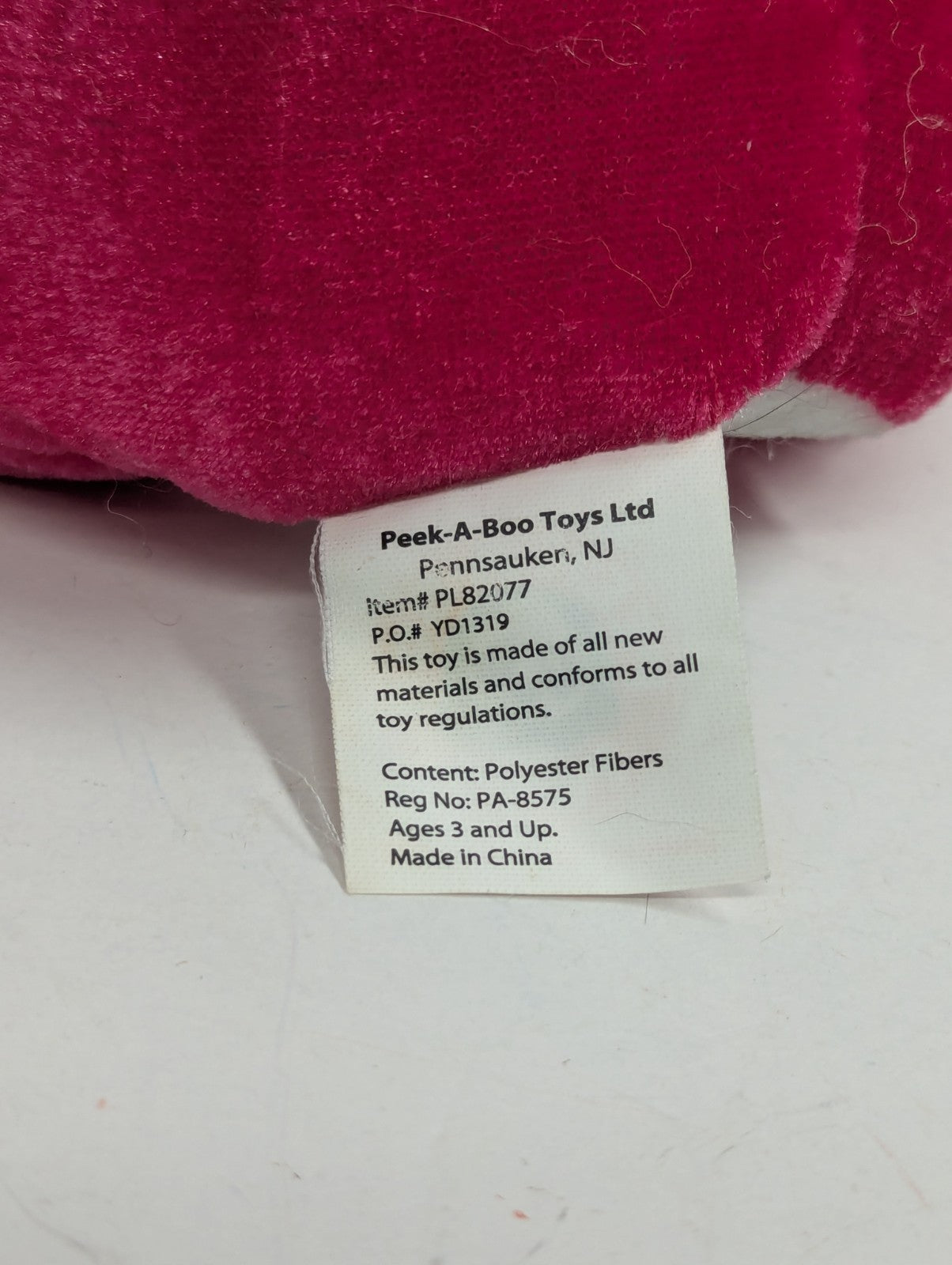 Peek A Boo Toys Pink Cow Plush