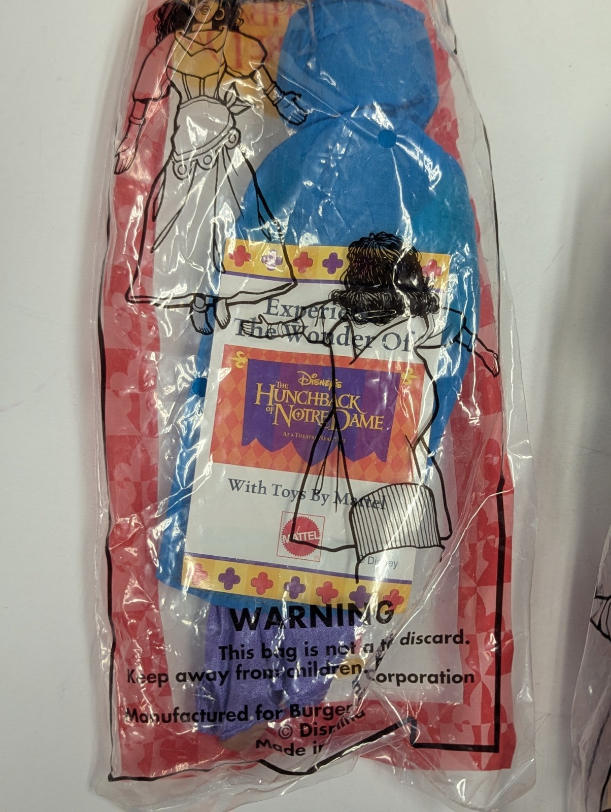 1996 Burger King MIP Disney The Hunchback Of Notre Dame Dolls New In Packaging 