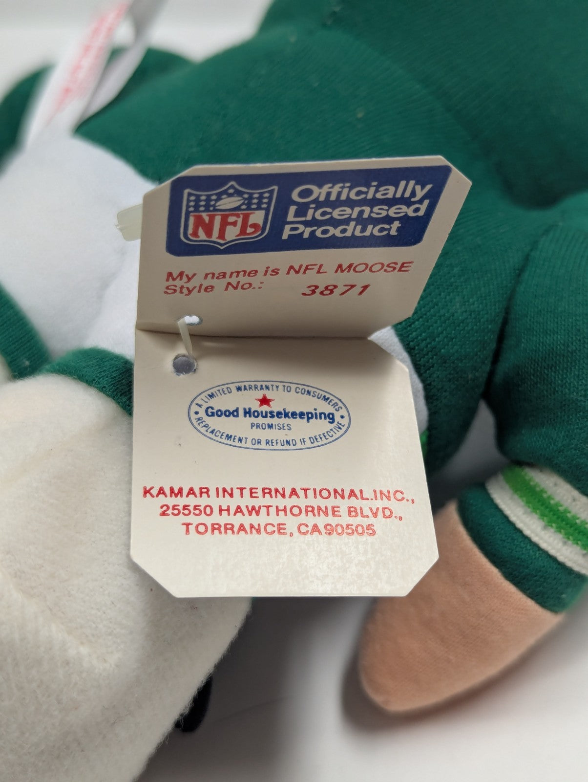 Vintage Kamar Moose NFL New York Jets #12  Joe Namath Plush Doll 8" w/TvTag RARE