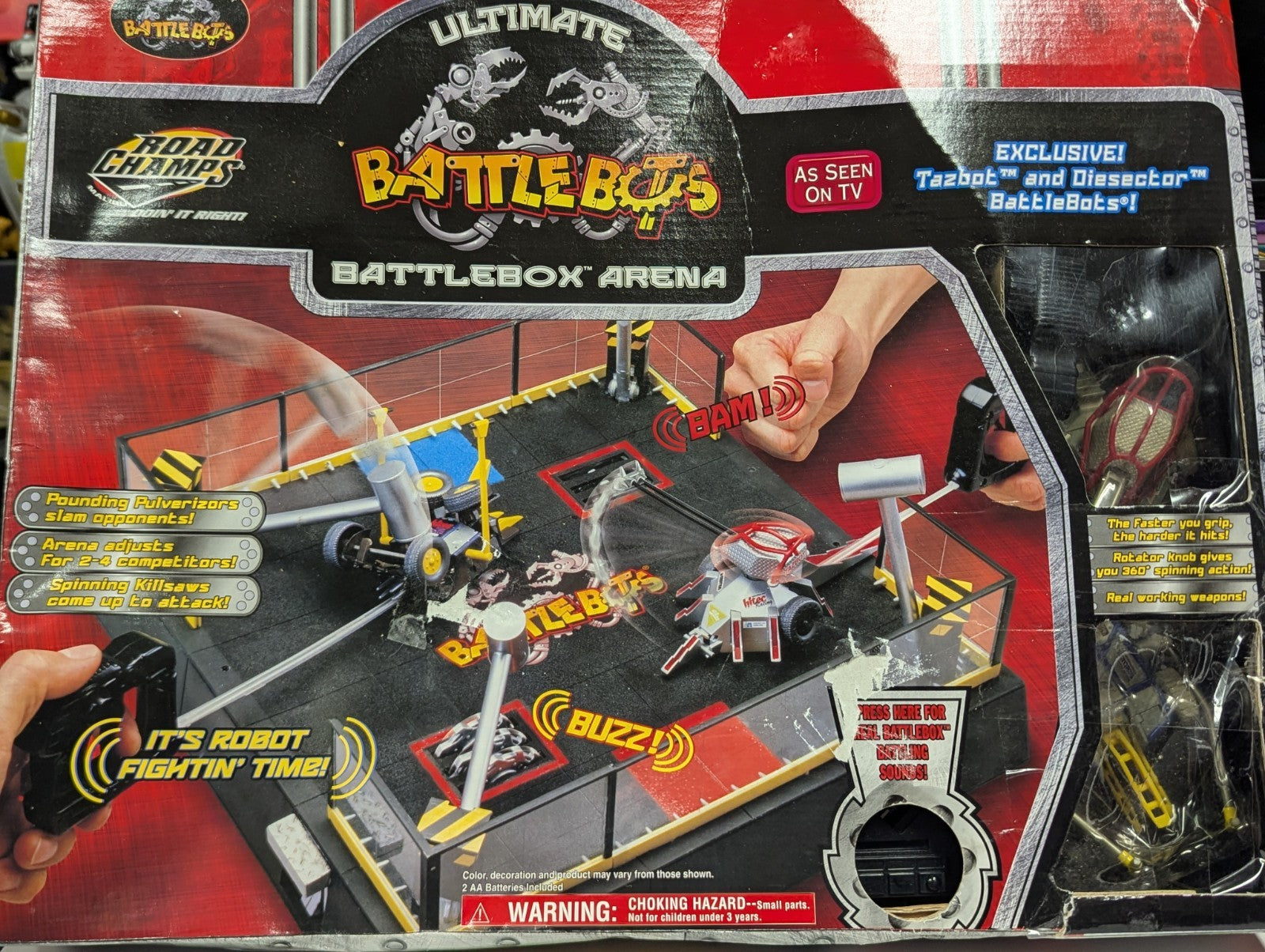 2001 BattleBots Road Champs Champions of the Arena Tazbot & Diesector CIB Tested
