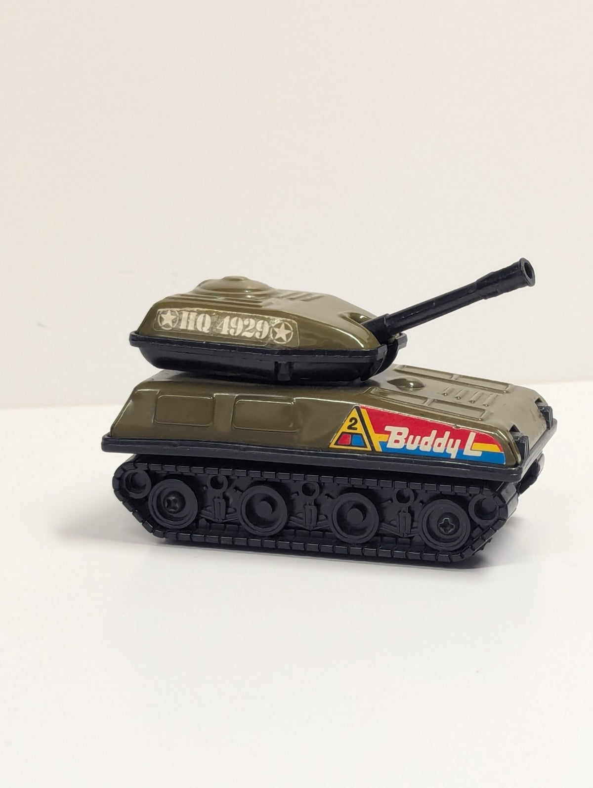 VINTAGE BUDDY L T-308 ARMY MILITARY METAL PLASTIC JAPAN TOY TANK 4 INCH LONG