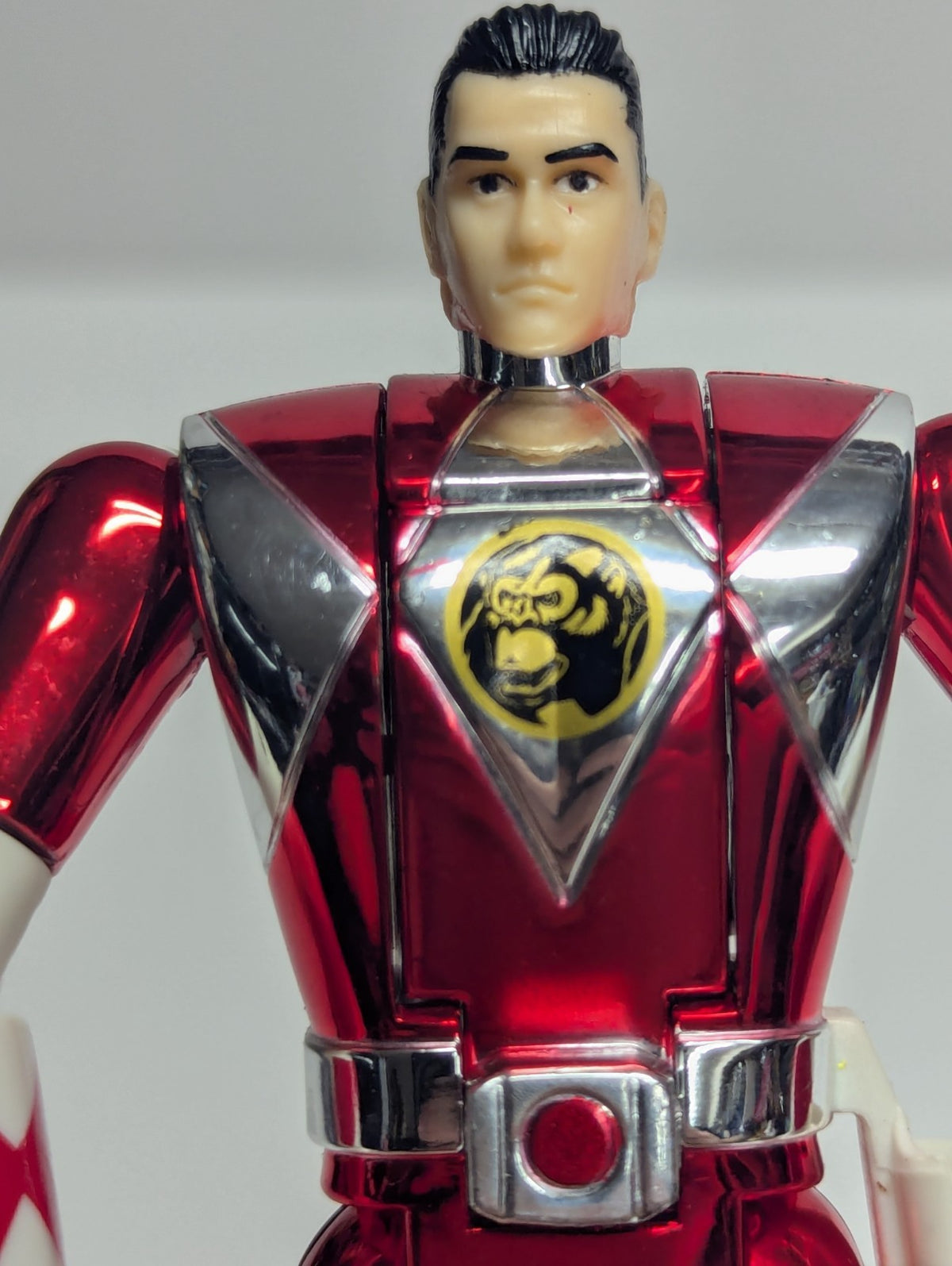 Mighty Morphin Power Rangers Red Metallic Ranger Flip Head Rocky