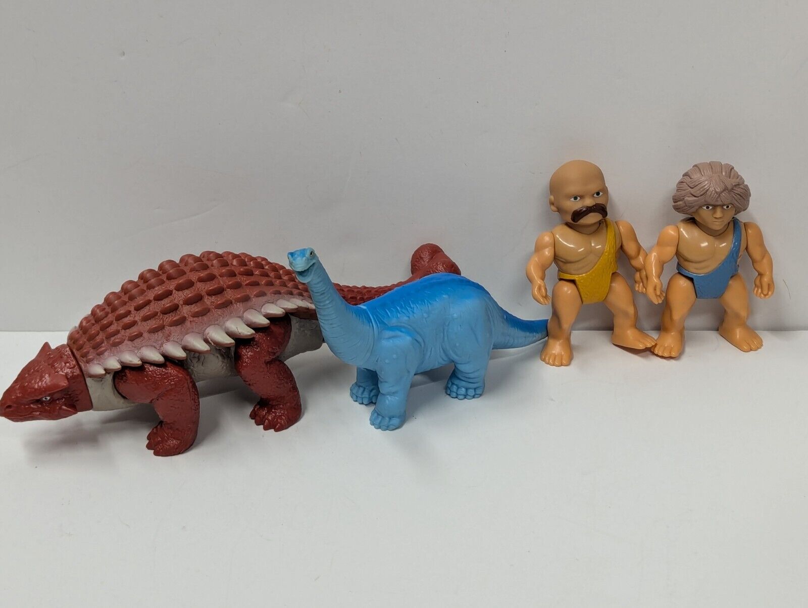 1987 Playskool "Definitely Dinosaurs" Caveman & Dinosaur Lot of 4 Figures 3"
