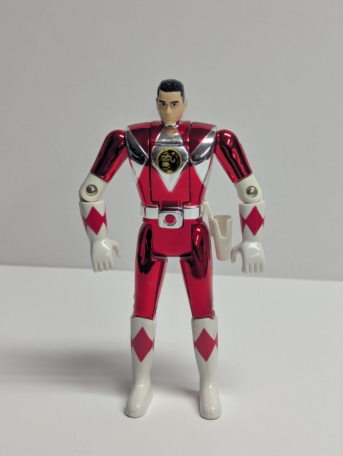 Mighty Morphin Power Rangers Red Metallic Ranger Flip Head Rocky