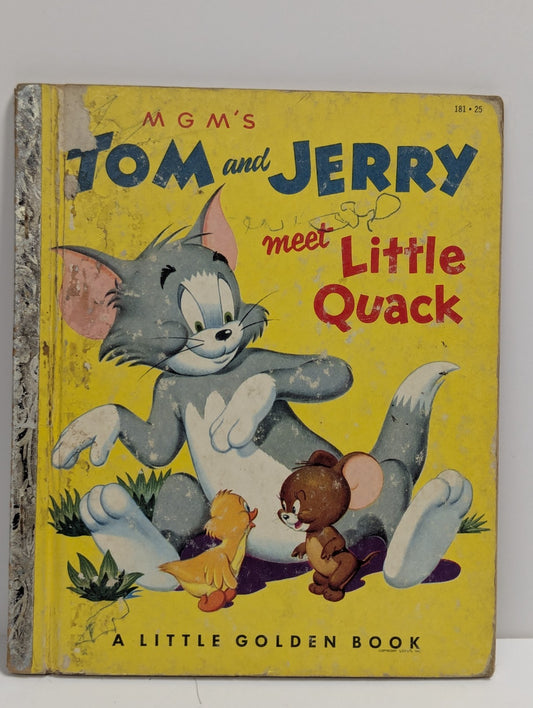 Tom and Jerry Meet Little Quack Little Golden Book Ripped 1st Page As Is