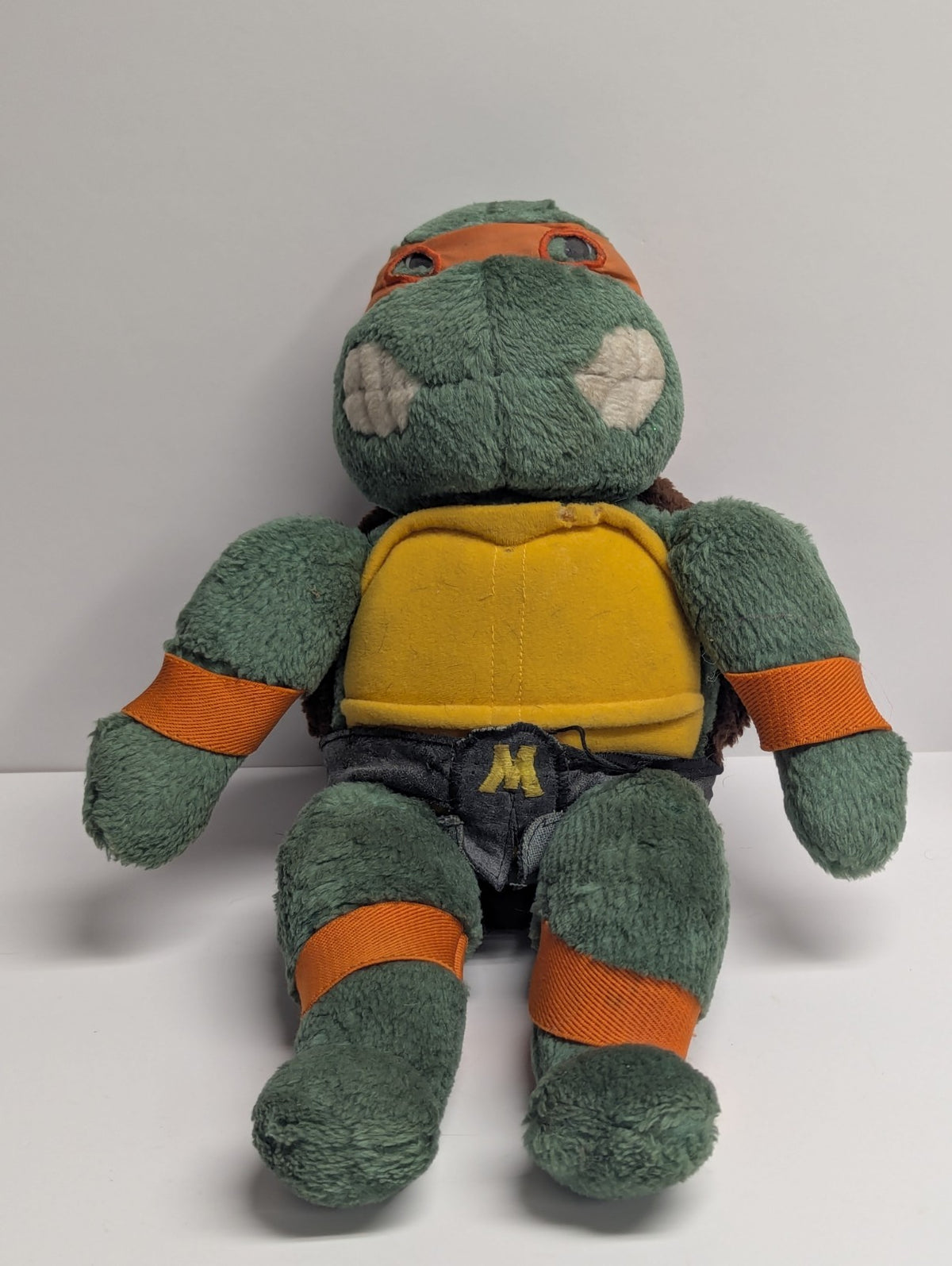 Vintage Teenage Mutant Ninja Turtle Michelangelo Plush 14” Huggable Turtle